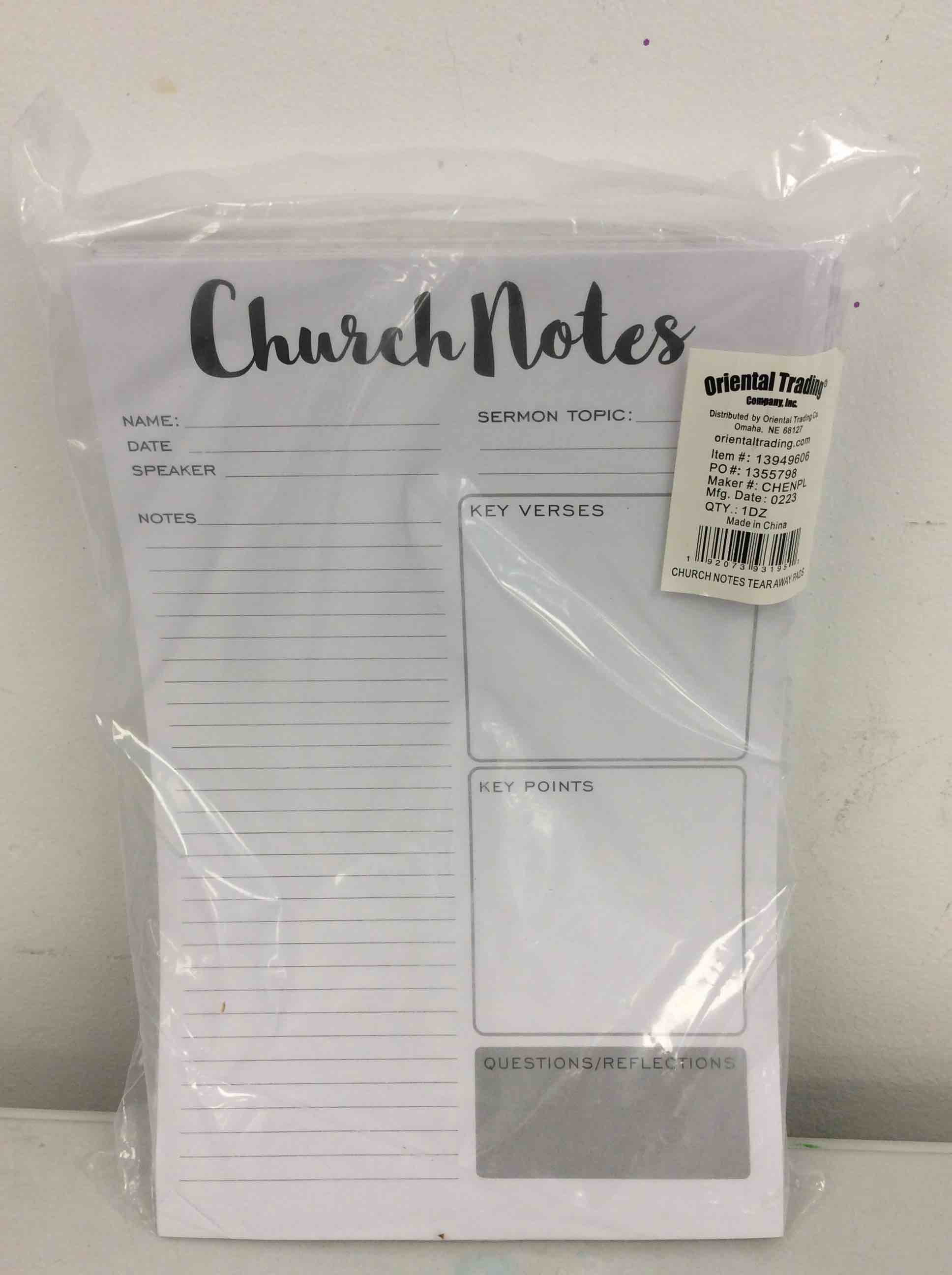 Condition photo showing New/Like New for fun express church notes tear away pads - 12 notepads, each with 25 pages - church supplies - multicolor