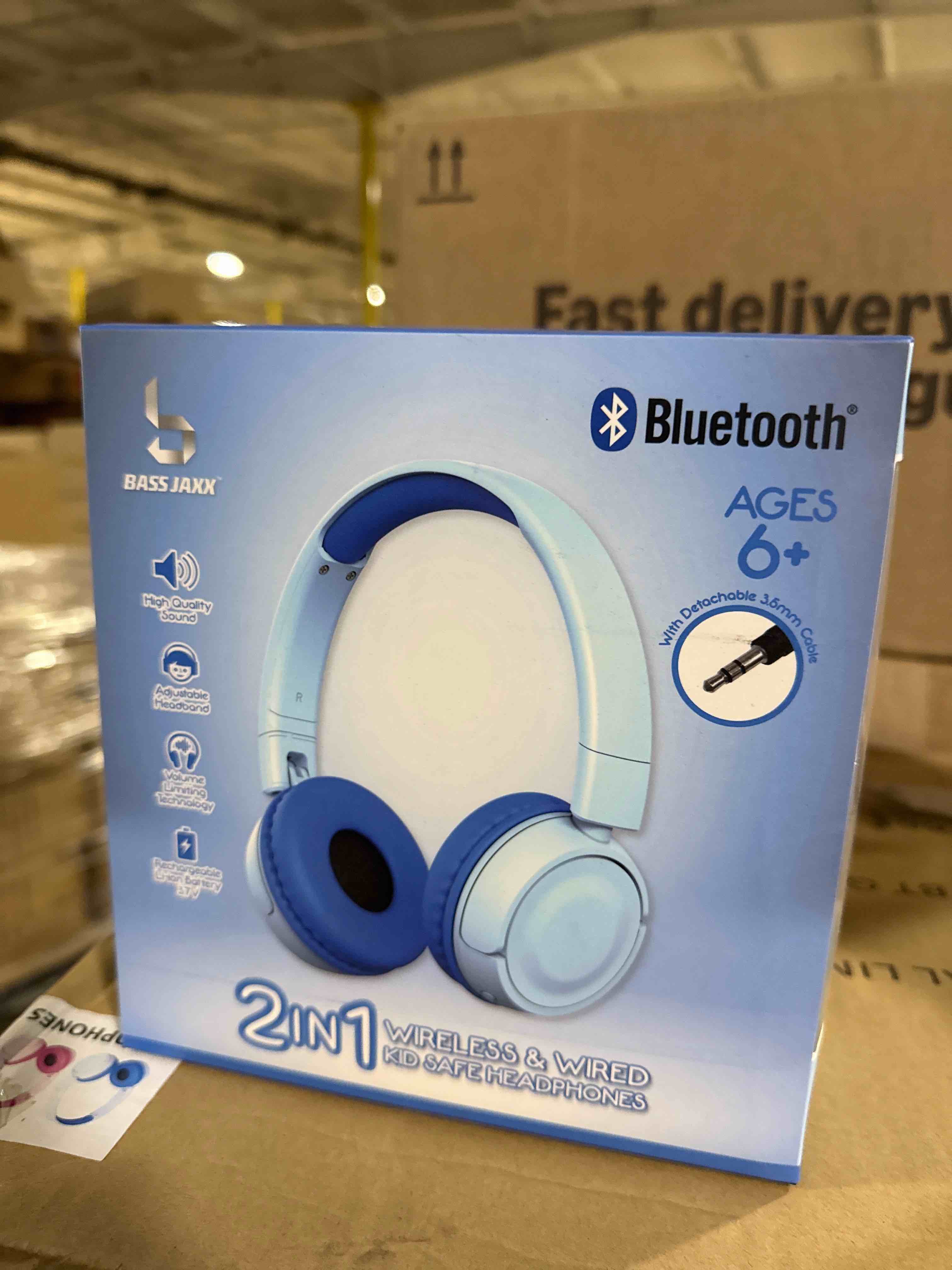 bluetooth two and one wireless and wired kids safe headphones