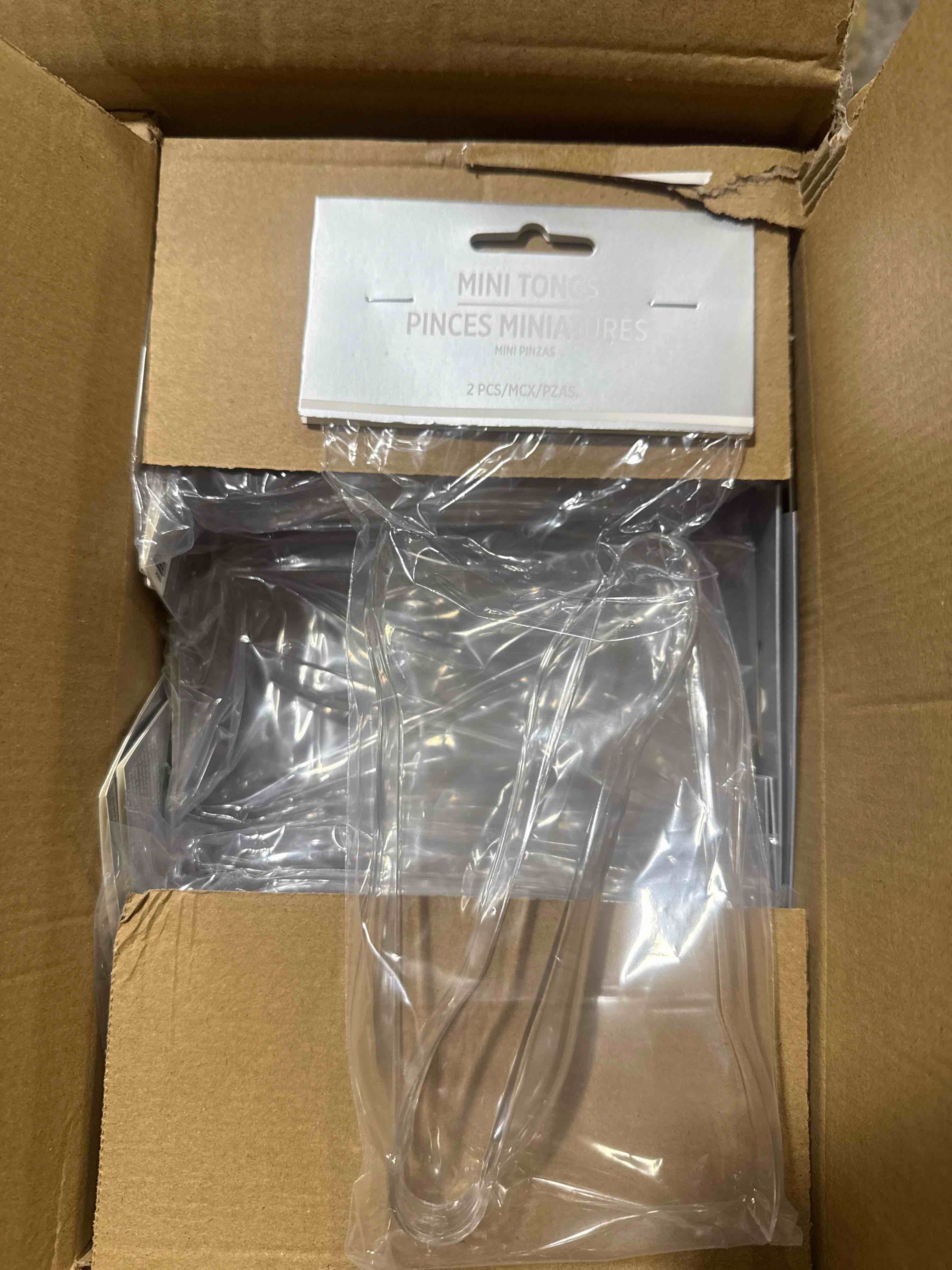 Condition photo showing Brand New for case of 12 of  (2pack)  clear mini tongs