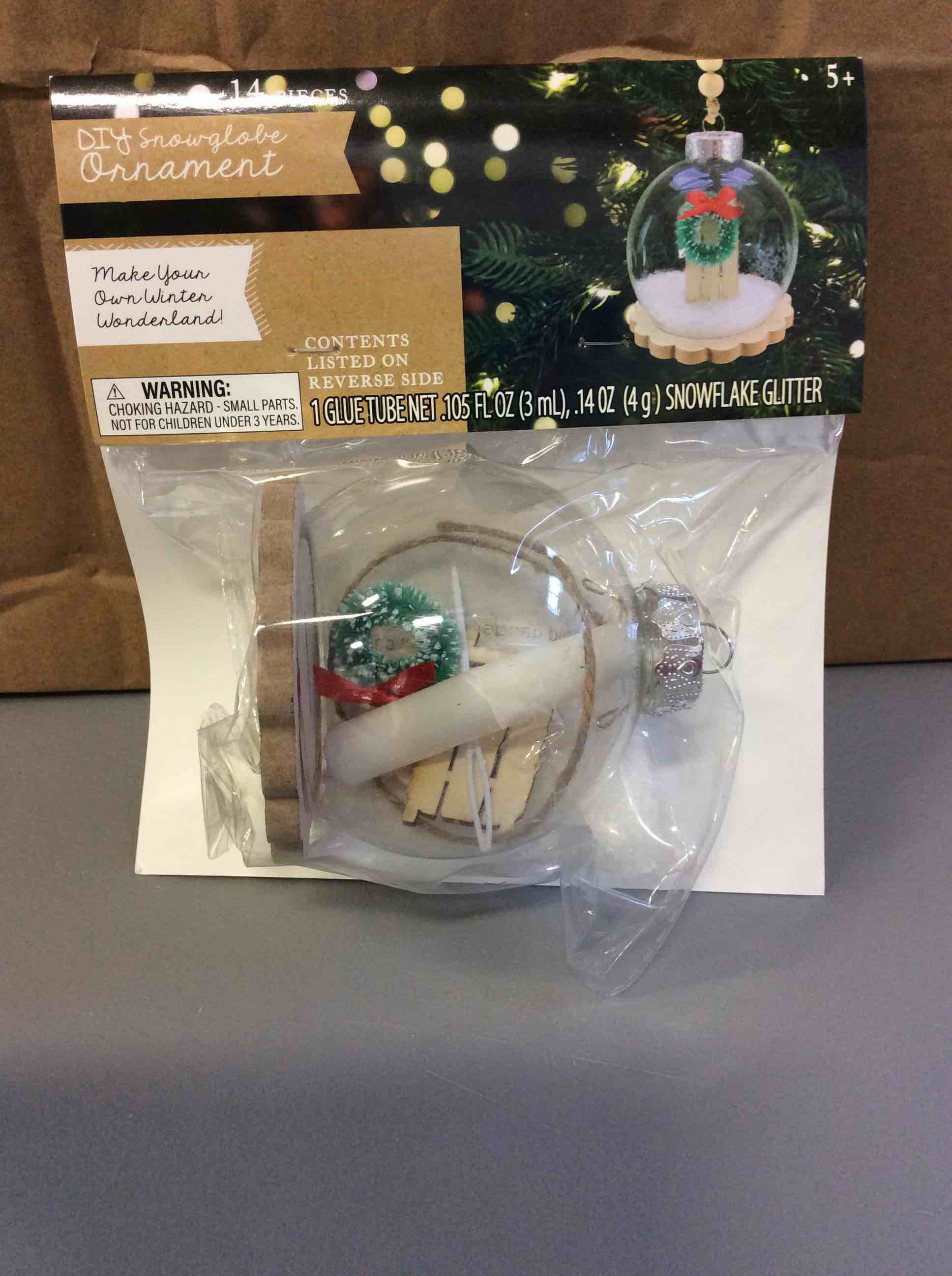 DIY snow globe ornament 14 count 
