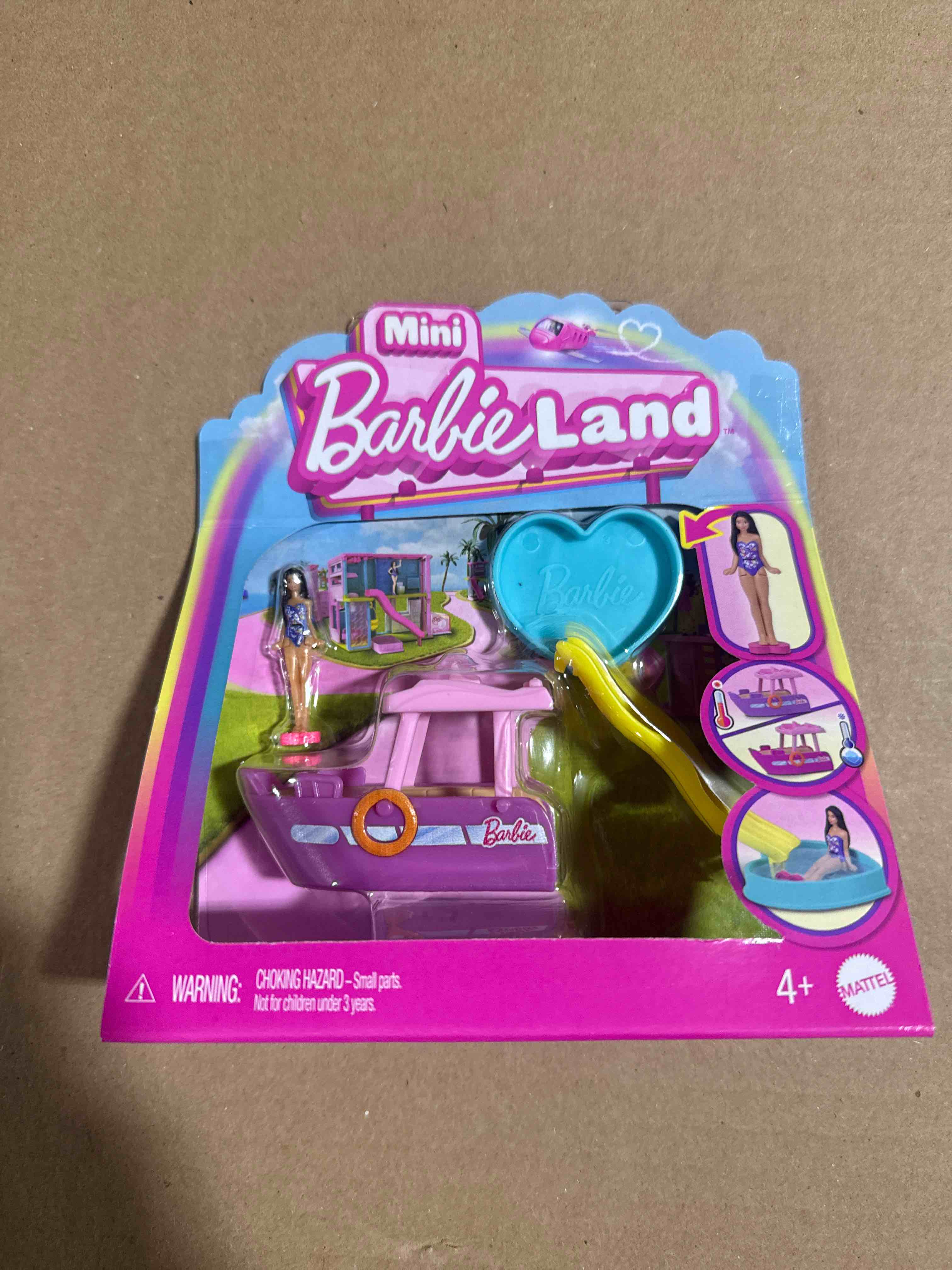 Barbie Mini BarbieLand Playsets with Toy Vehicle & 1.5-inch Doll, Dream Boat with Color-Change Surprise