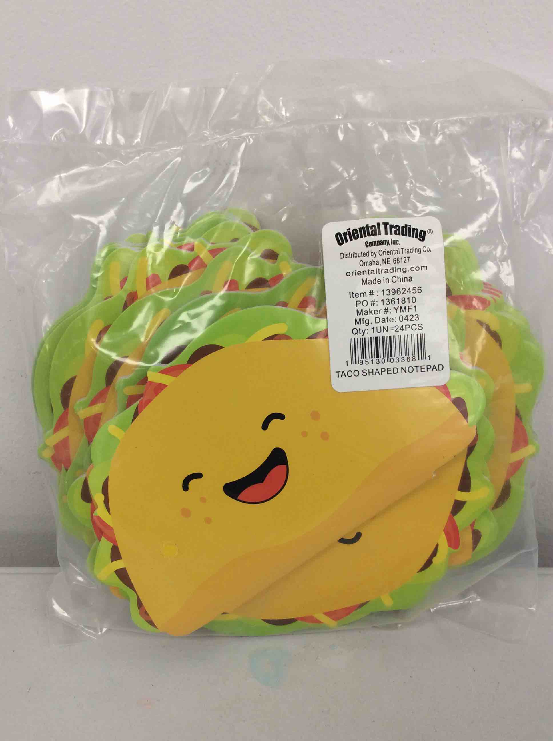 Condition photo showing New/Like New for fun express happy taco shaped notepads - school, taco and cinco de mayo party supplies - multicolor (set of 24)
