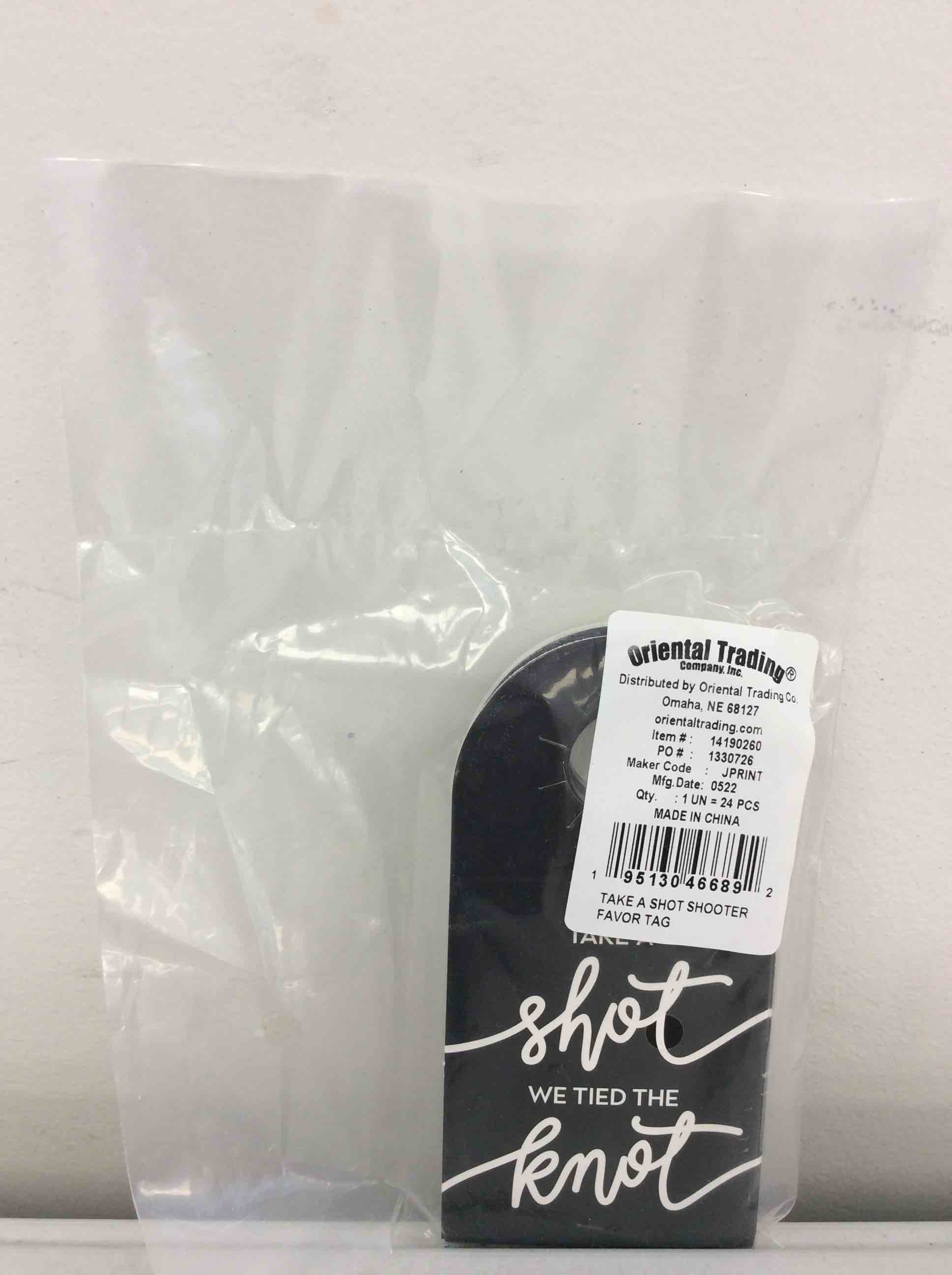 Condition photo showing New/Like New for fun express take a shot wedding shooter favor tags - 24 pc