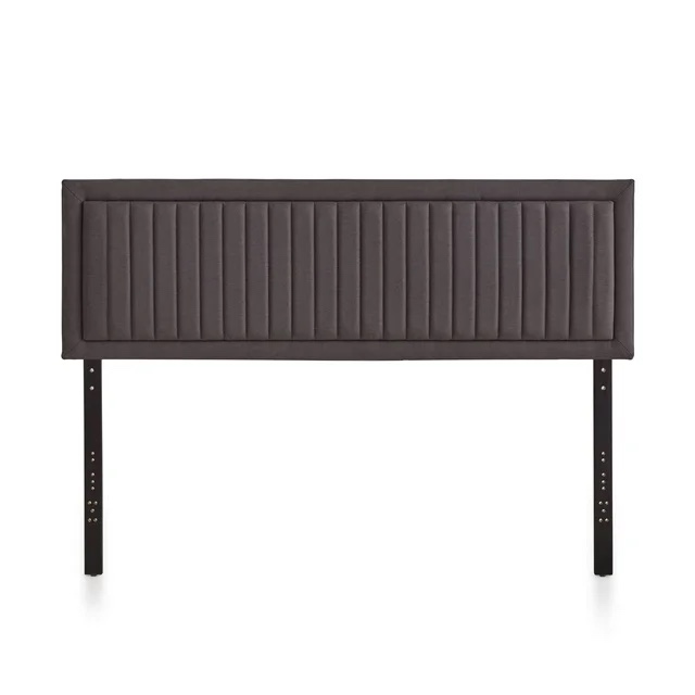 Wincastle Vertical Pleated Twin Headboard, Adjustable Height In Dark Gray