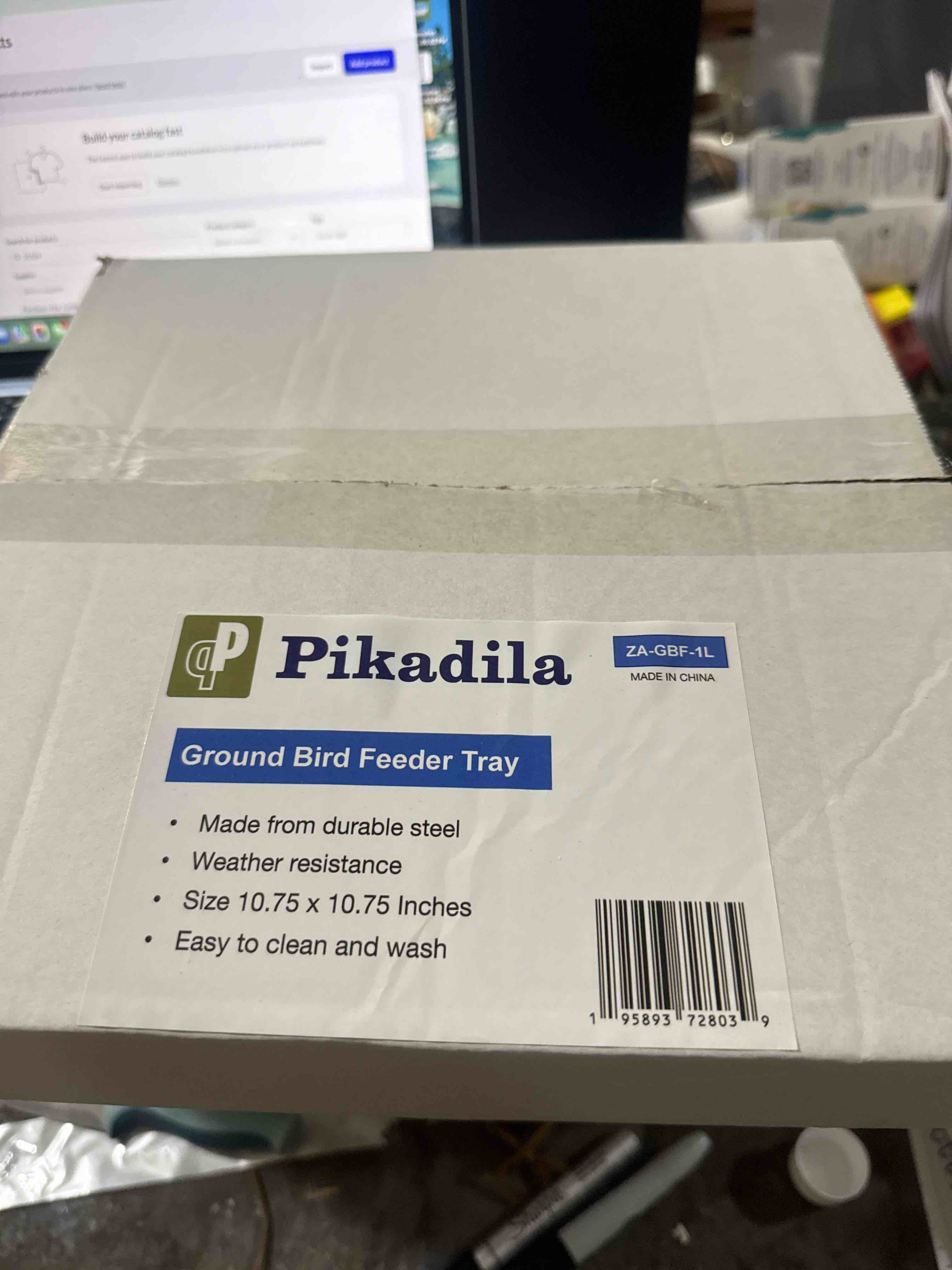 Condition photo showing Brand New for pikadila ground bird feeder tray - large feeding bed for birds (10.75 x 10.75 x 2.5 inches) - complete with reusable nylon ties and anchors for securing the tray (b09hp6hn5l)