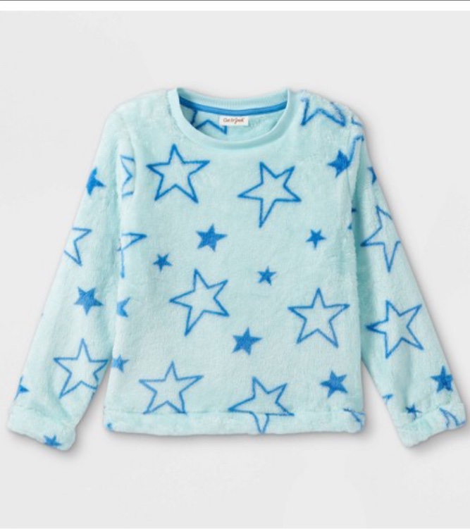 Size XS Girls Sherpa Pullover Sweatshirt Light Blue Cat & Jack 