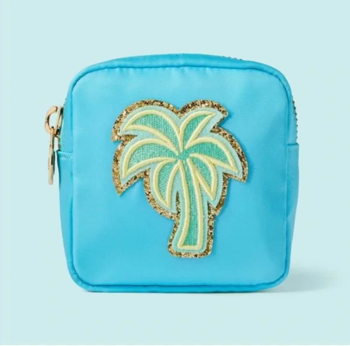 Stoney Clover Pouch With Palm Tree Blue