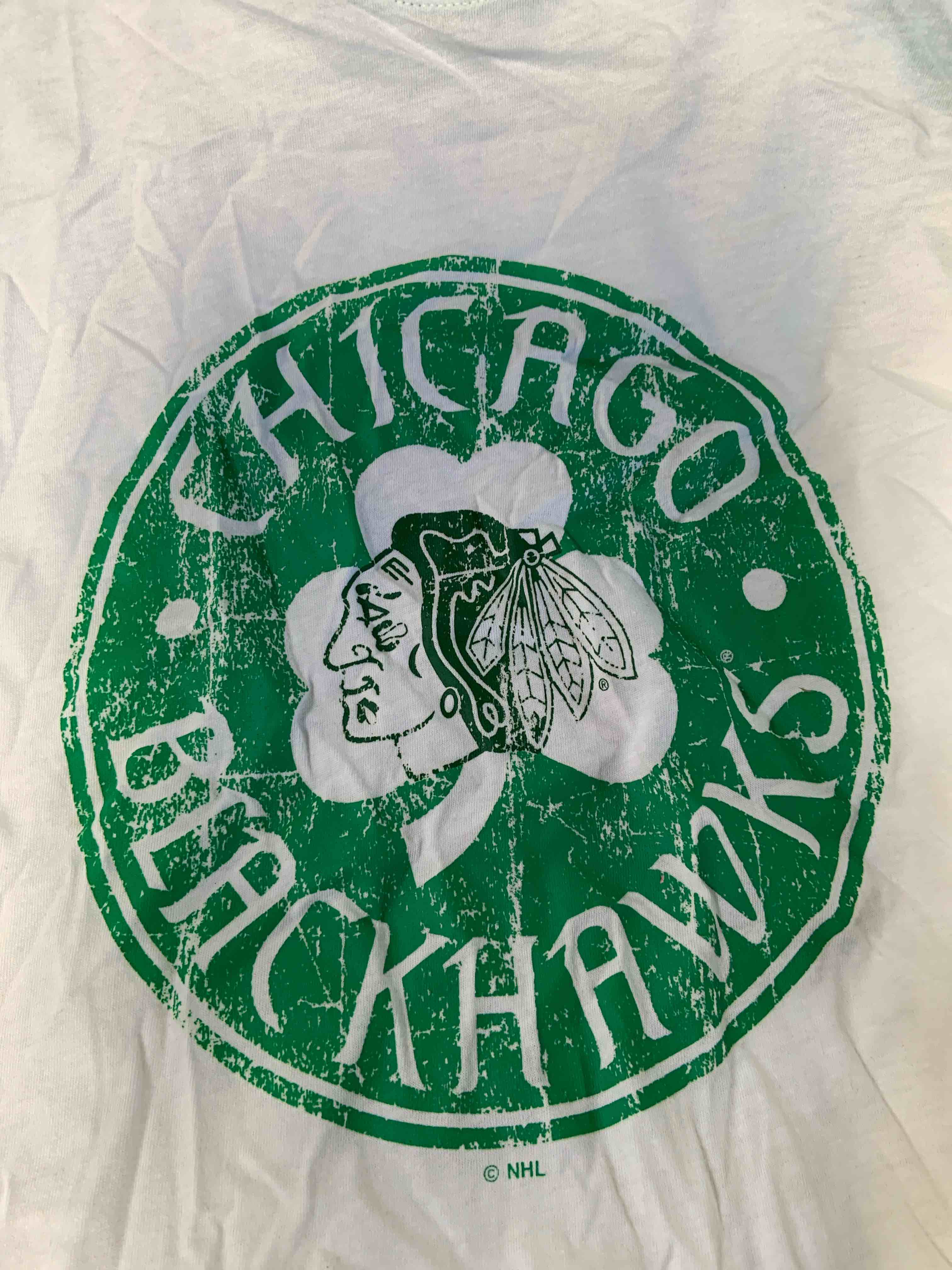faded print Irish colors Blackhawk Longsleeve Tee Medium