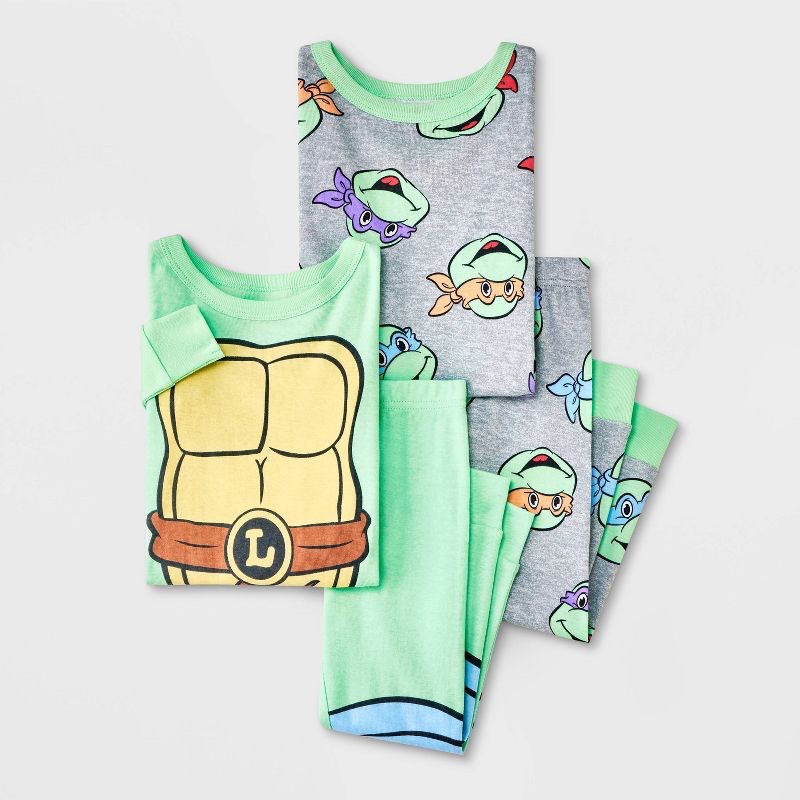 Size 5T Toddler Boys' 4pc Snug Fit Teenage Mutant Ninja Turtles Cotton Pajama Set - Green 5T