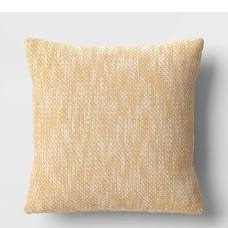 Textured Woven Cotton Square Throw Pillow Yellow - Room Essentials™: Indoor Dobb