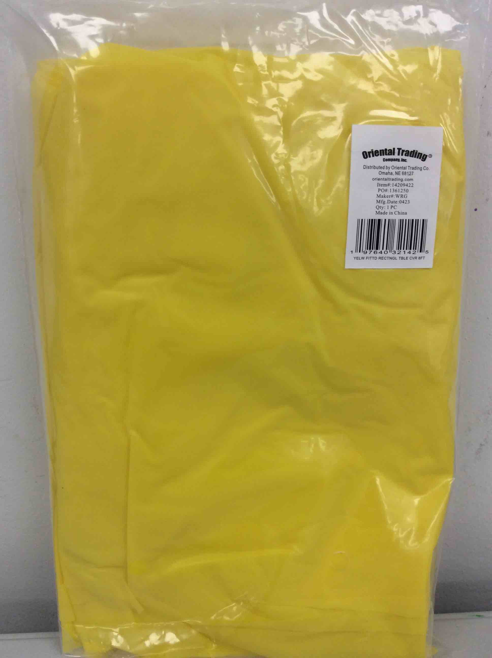 Condition photo showing New/Like New for oriental trading yellow fitted rectangle table cover 8 ft