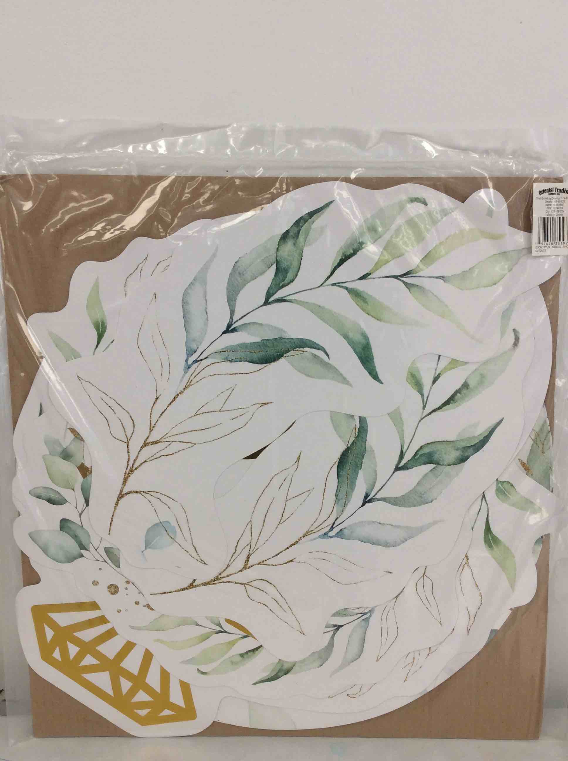 Condition photo showing New/Like New for fun express eucalyptus bridal shower cutouts - 7 pieces