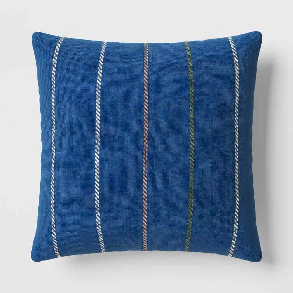 Square Yarn-Dyed Striped Cotton Throw Pillow Navy - Room Essentials™