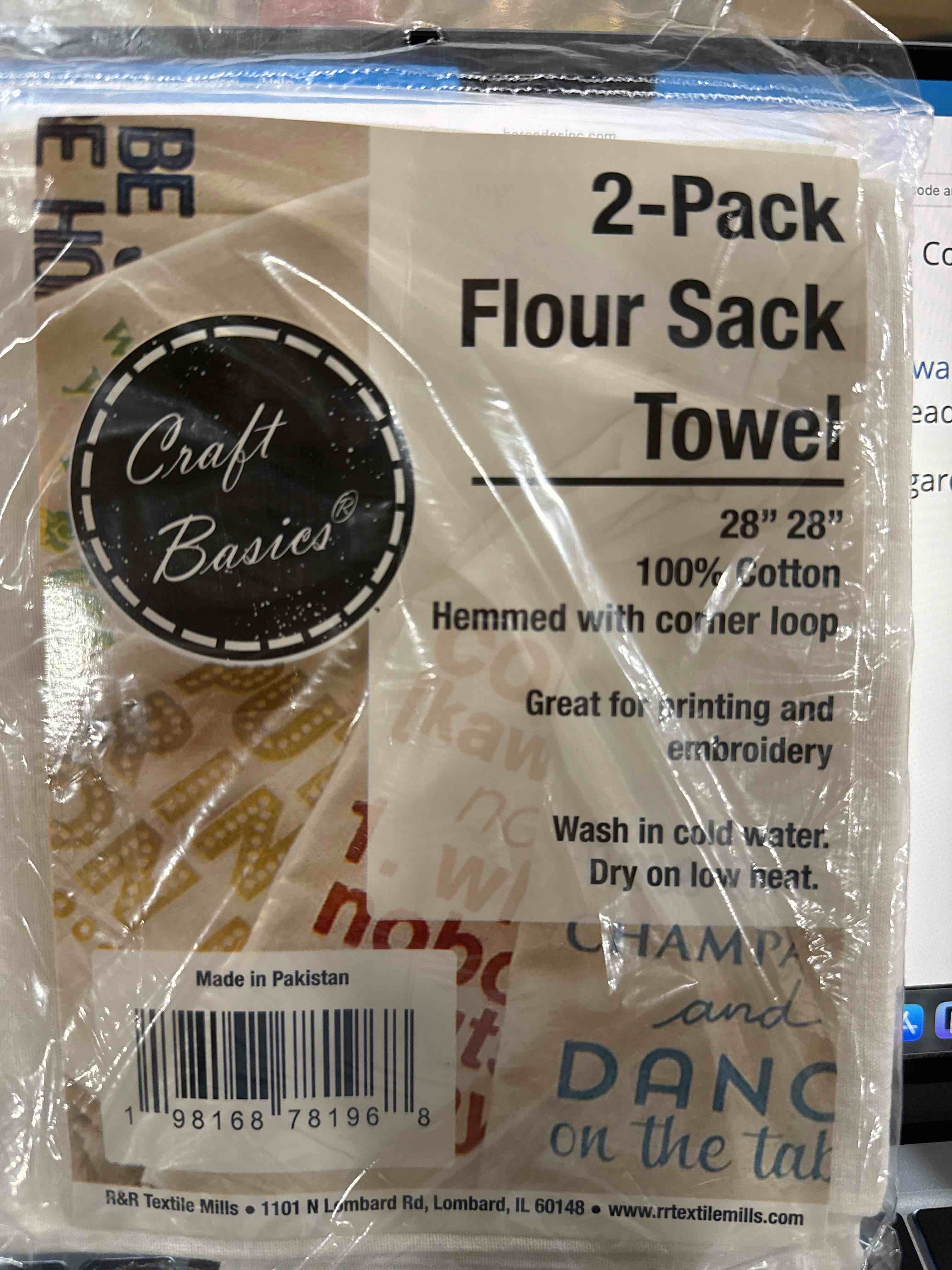 Condition photo showing New/Like New for craft basics american flour sack towels - pkg of 2