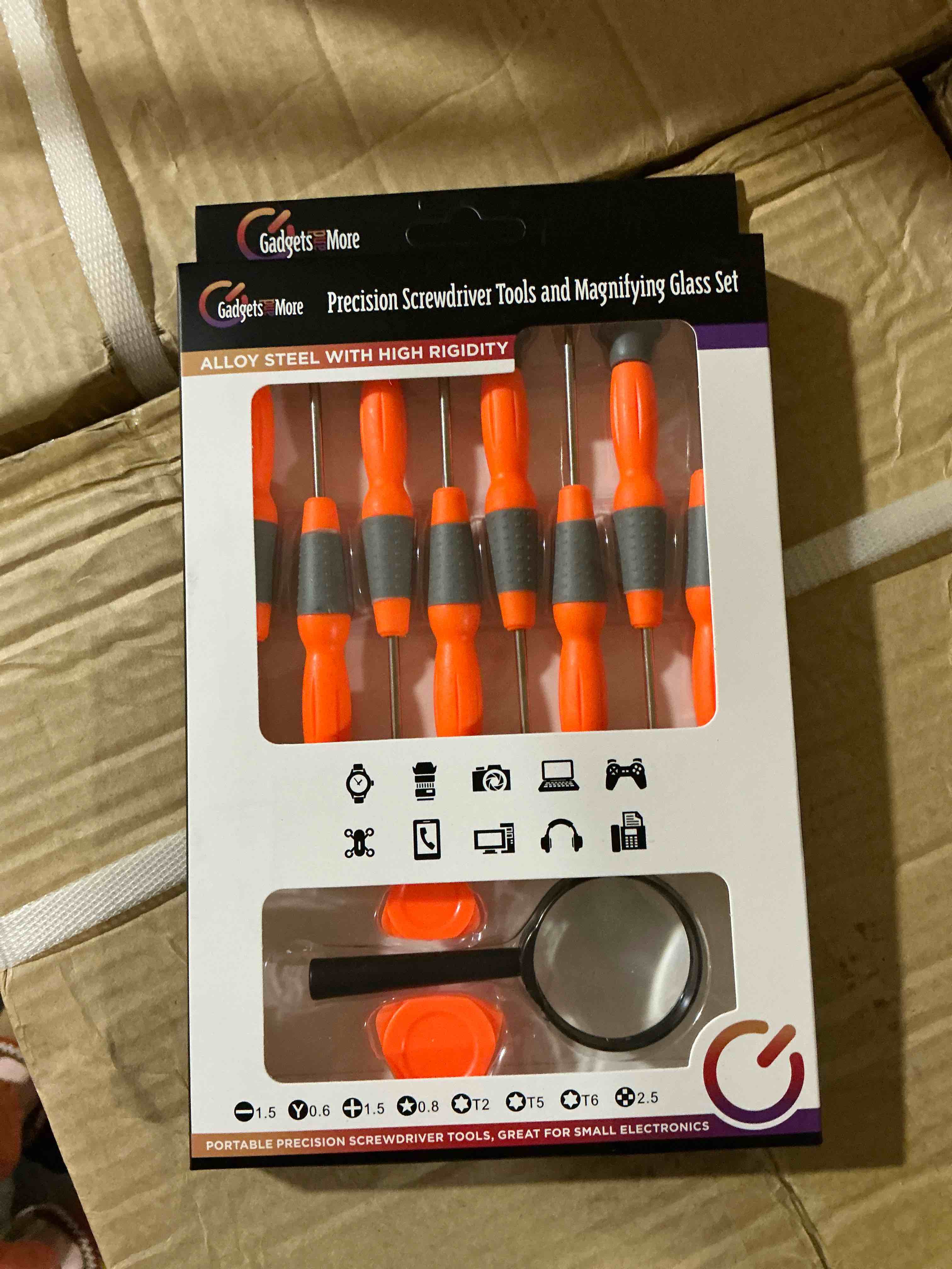 precision, screwdriver, tools, and magnifying glass set