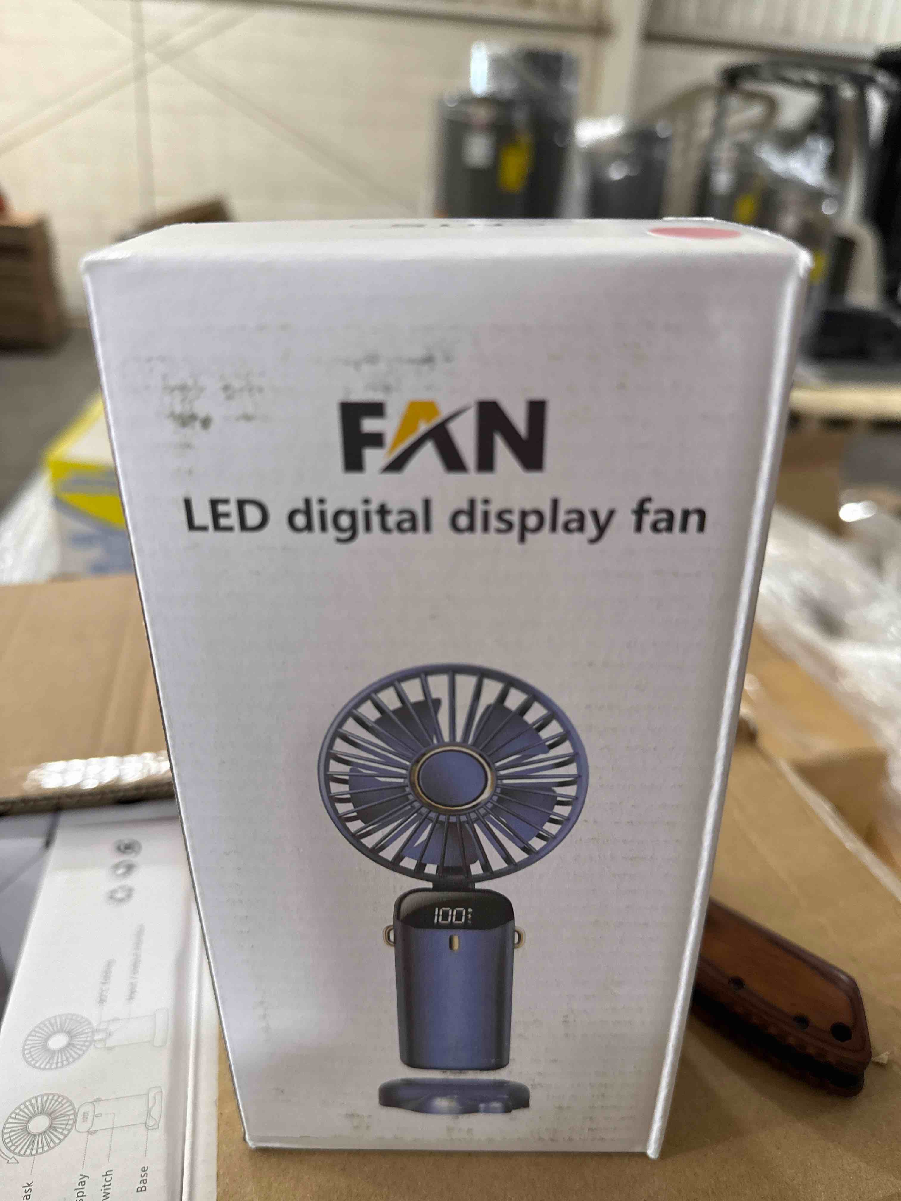 pink LED digital display fan