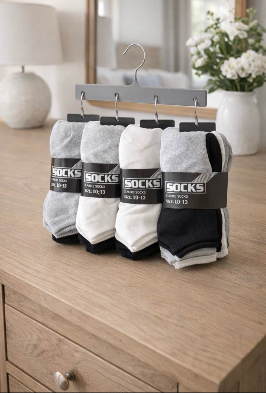 3 - Pair Men’s Low Cut Socks Size 10-13