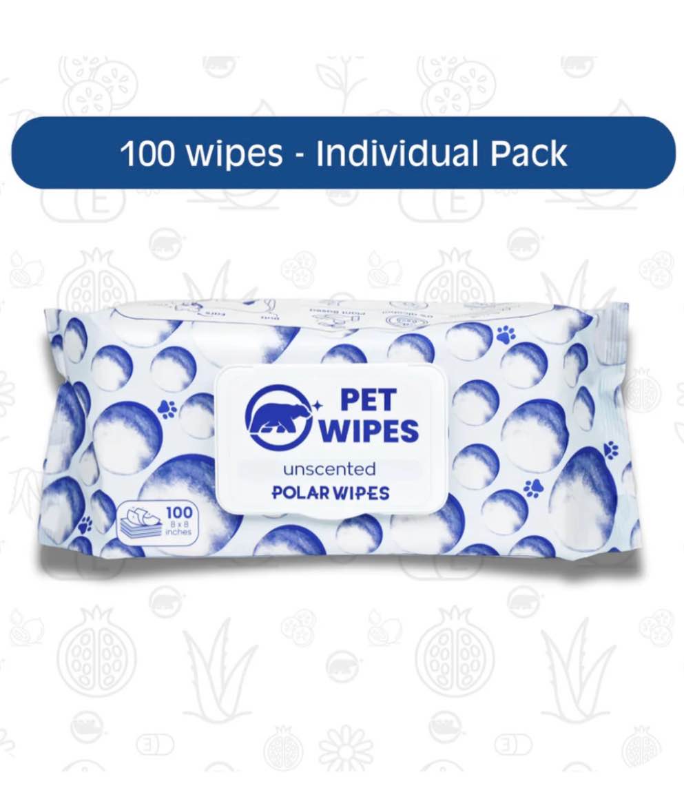 Polar Wipes Pet Wipes 100 count- Unscented - Individual Pack 