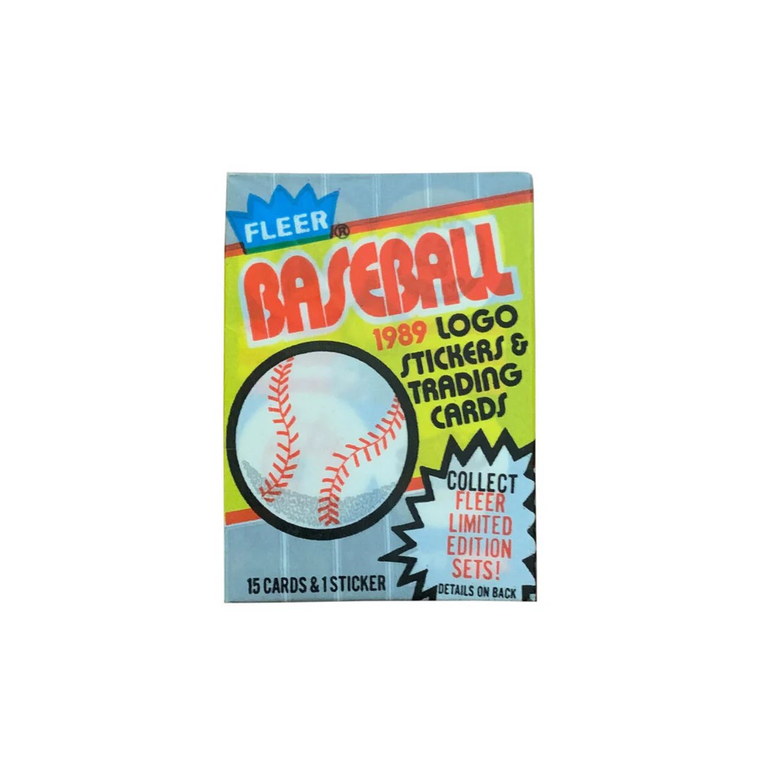 UNOPENED 1989 FLEER BASEBALL WAX PACKS - 15 CARDS PER PACK. POSSIBLE GRIFFEY ROOKIE, RANDY JOHNSON ROOKIE VARIATION, BILLY RIPKEN ERROR CARD, GWYNN, RYAN, RIPKEN, BO JACKSON AND MANY OTHER HALL OF FAMERS