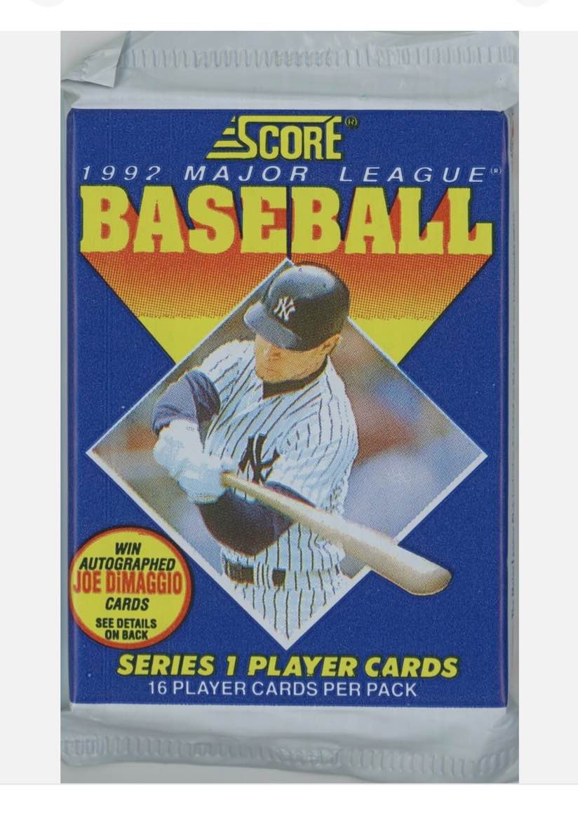 UNOPENED 1992 SCORE BASEBALL SERIES 1 WAX PACK - POSSIBLE RYAN, GRIFFEY JR