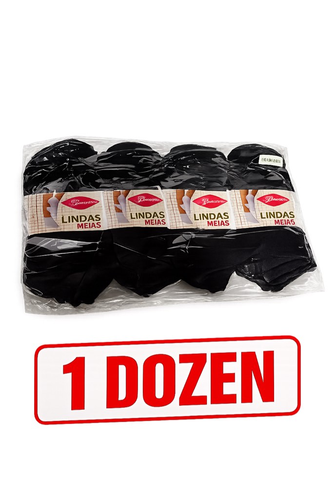 One dozen women’s black socks