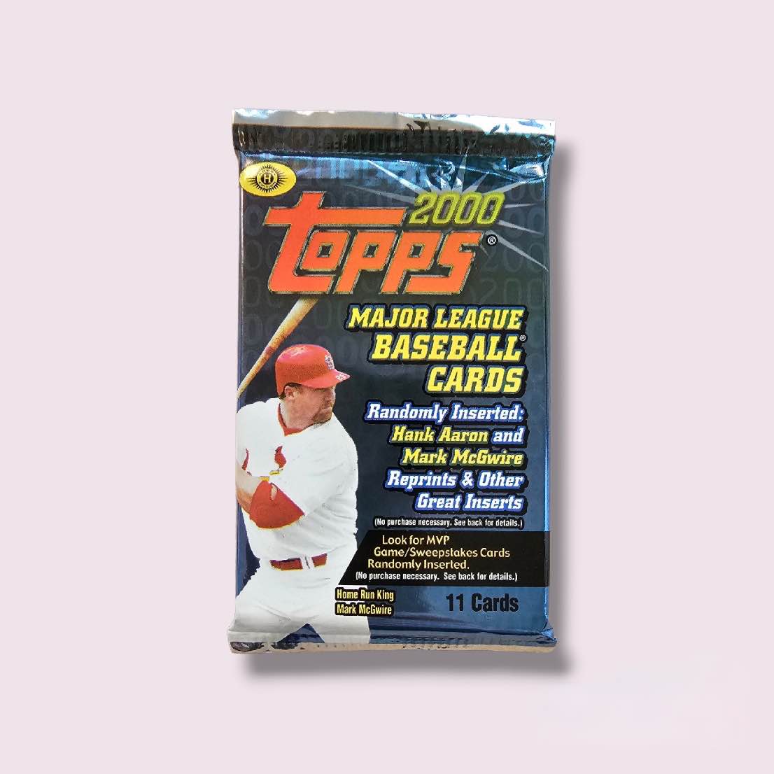 UNOPENED 2000 TOPPS BASEBALL SERIES 1 WAX PACK - POSSIBLE MCGWIRE, GWYNN, RIPKEN, PEDRO