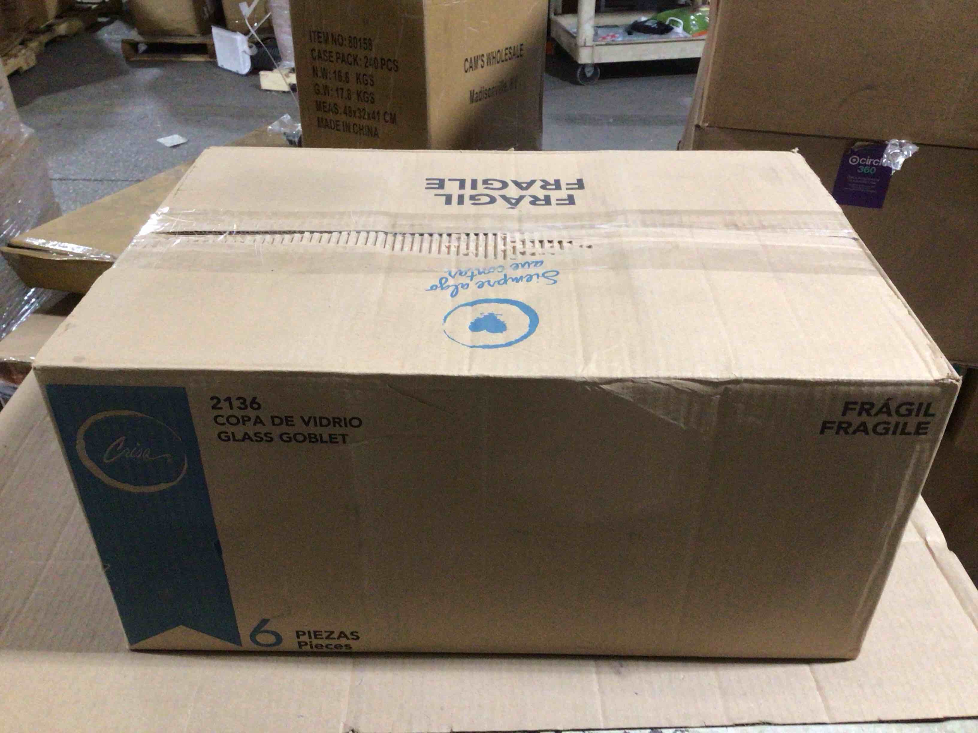 Case of 6 Crisa 56 Ounce Super Margarita Goblets