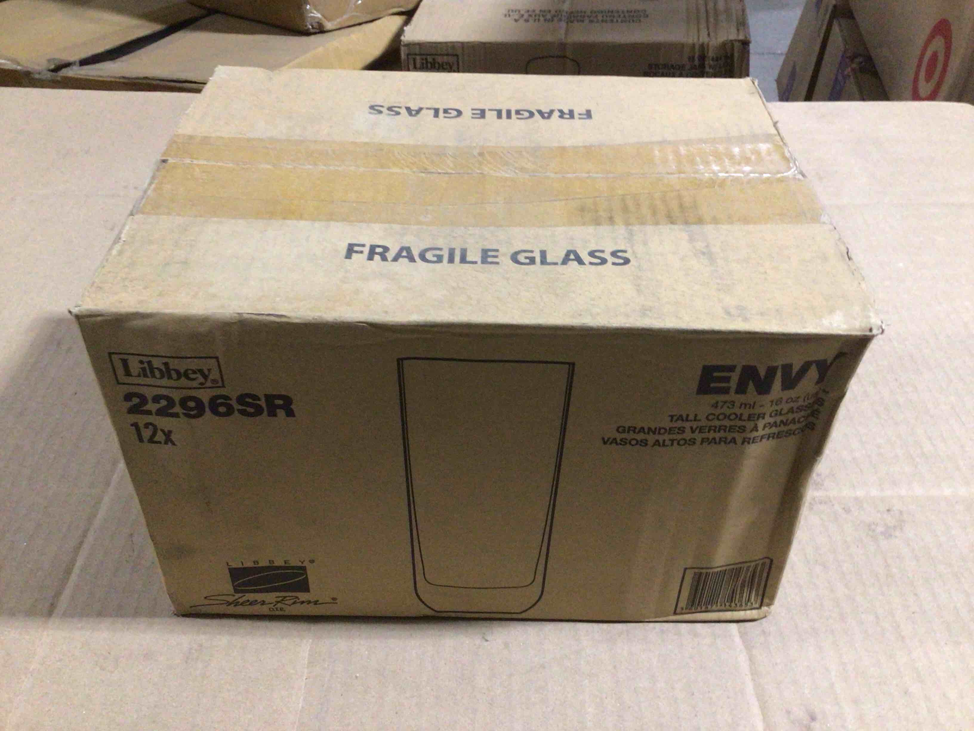Case of 12 Libbey 16 Ounce Envy Tall Cooler Glasses