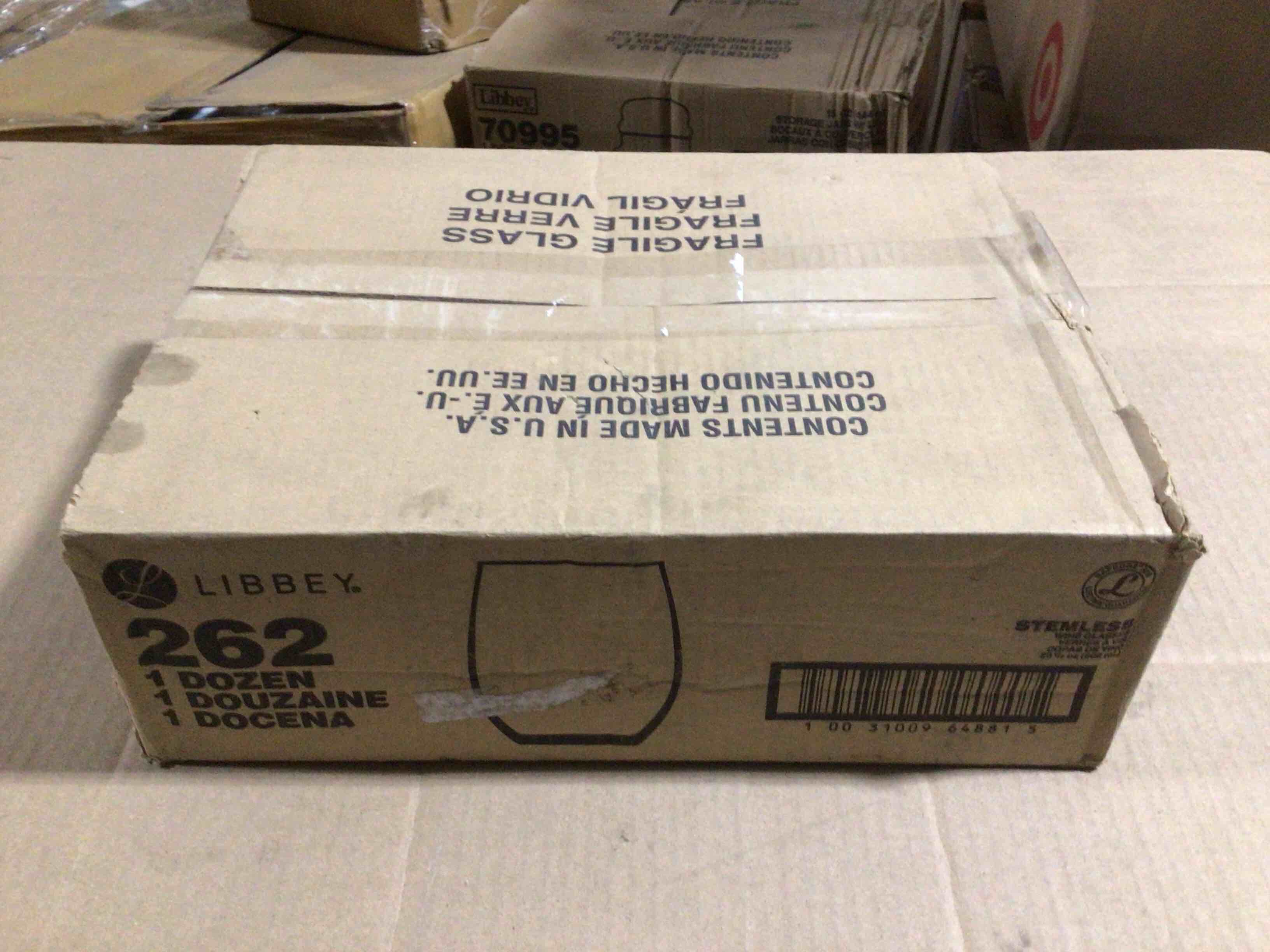 Case of 12 Libbey 20.5 Ounce Stemless Wine Glasses 