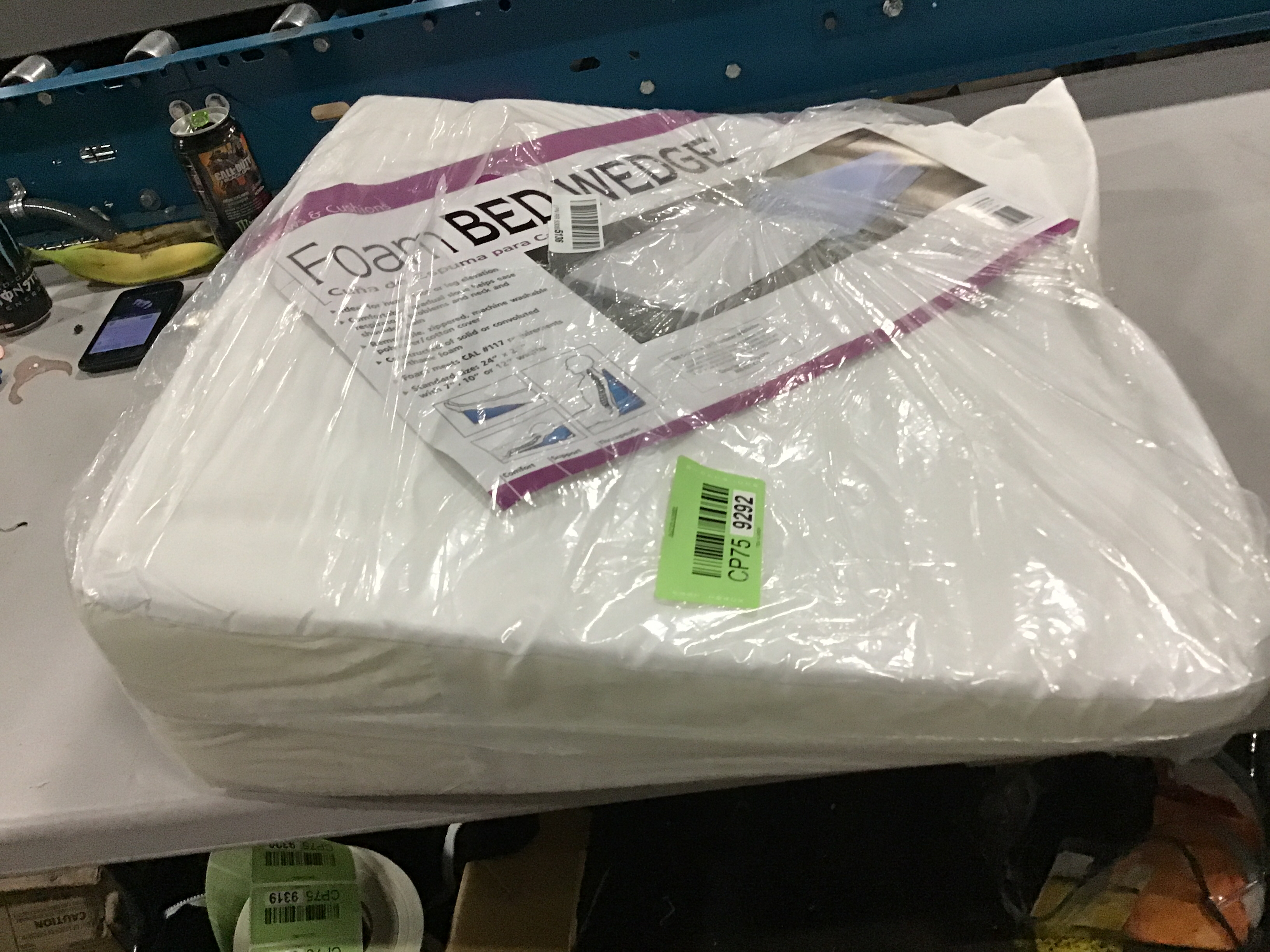 InteVision Foam Bed Wedge Pillow (25" x 24" x 12") - 1.5" Memory Foam Top Layer with Firm Base Foam and a High Quality Removable Cover - Helps Provide Relief from Acid Reflux, Snoring, Post Surgery