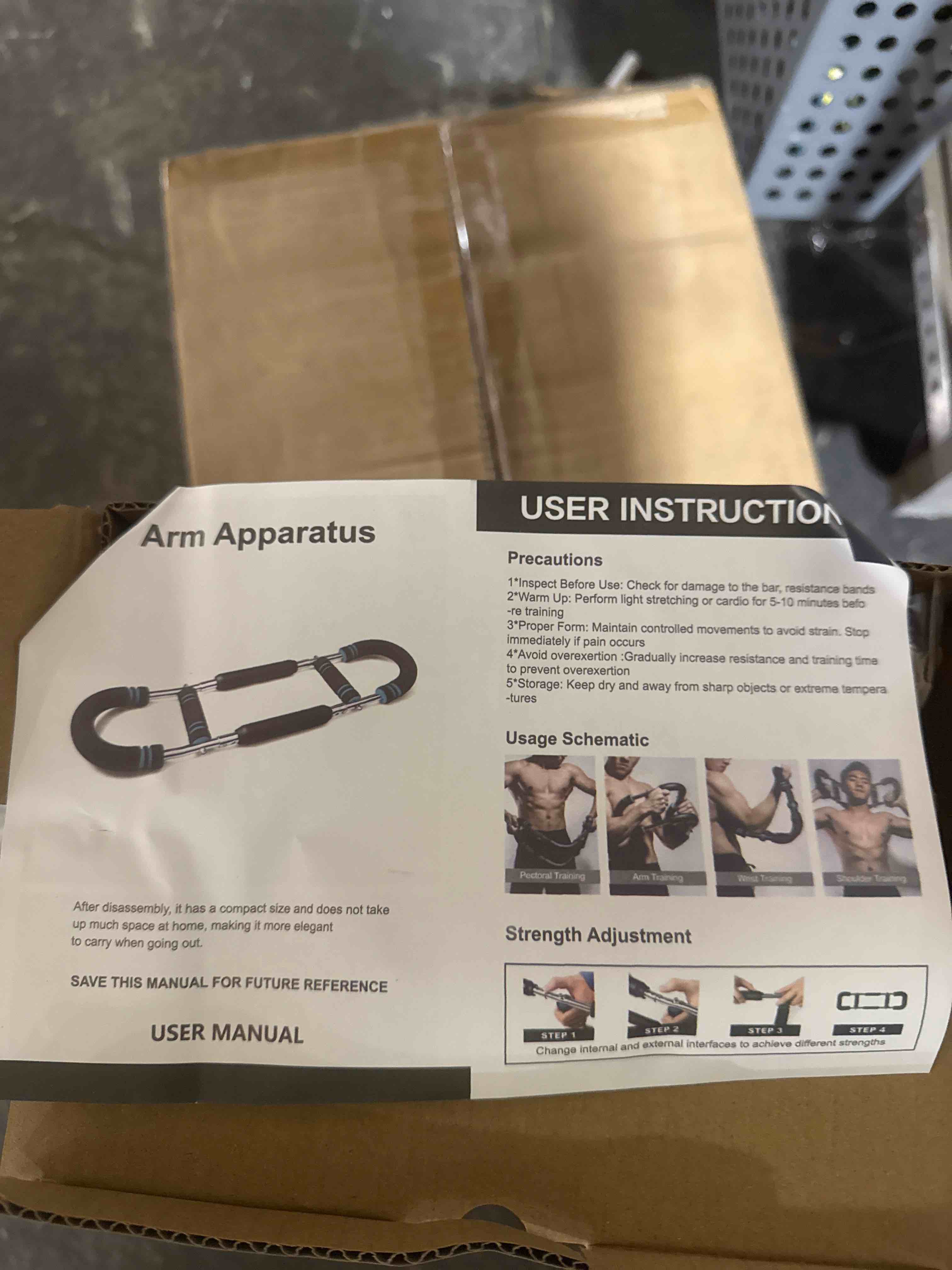 Condition photo showing New/Like New for multi purpose arm/chest trainer 