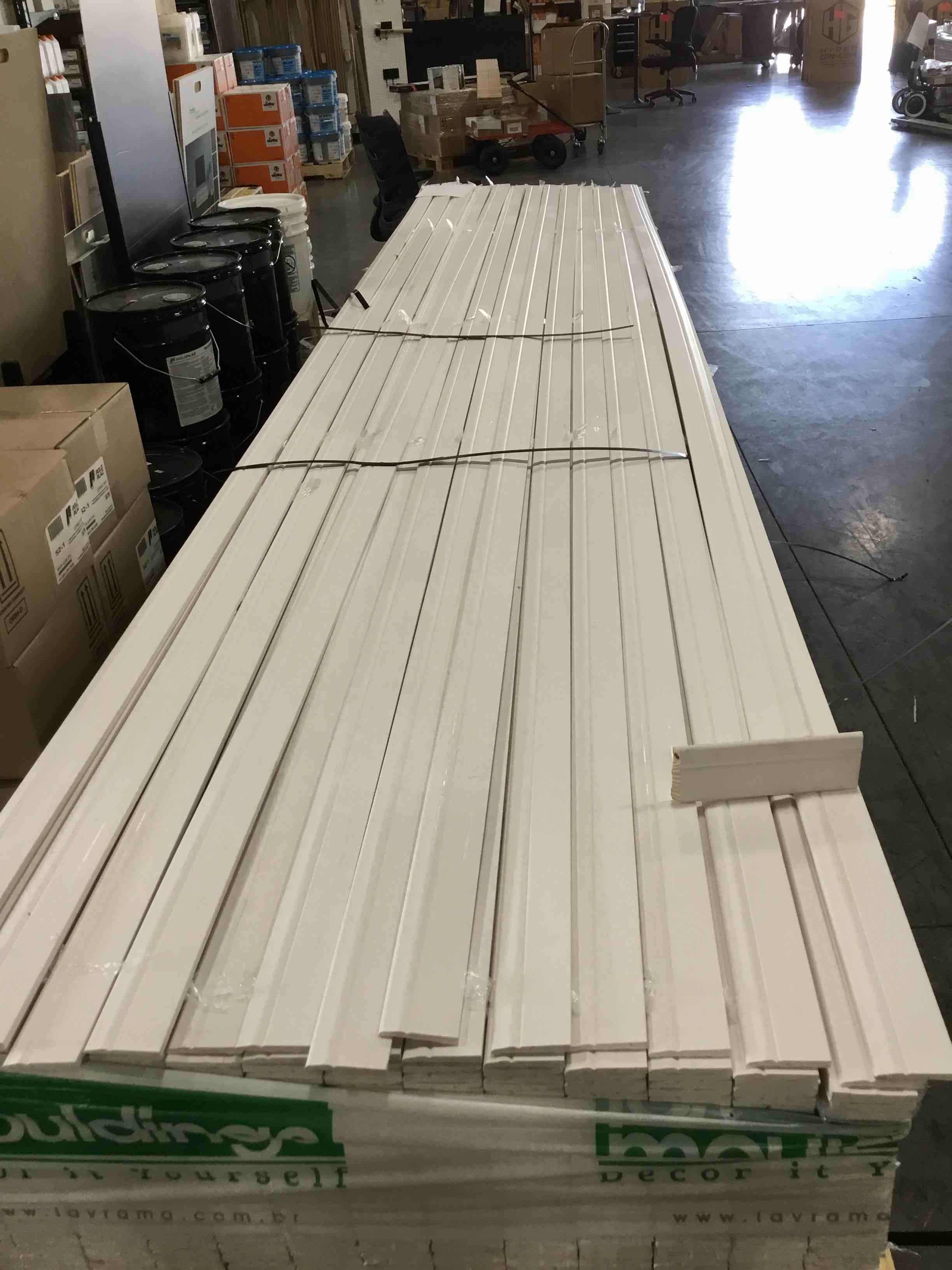 3” Primed White Baseboard. SATURDAY PICKUP AND DELIVERY AVAILABLE!