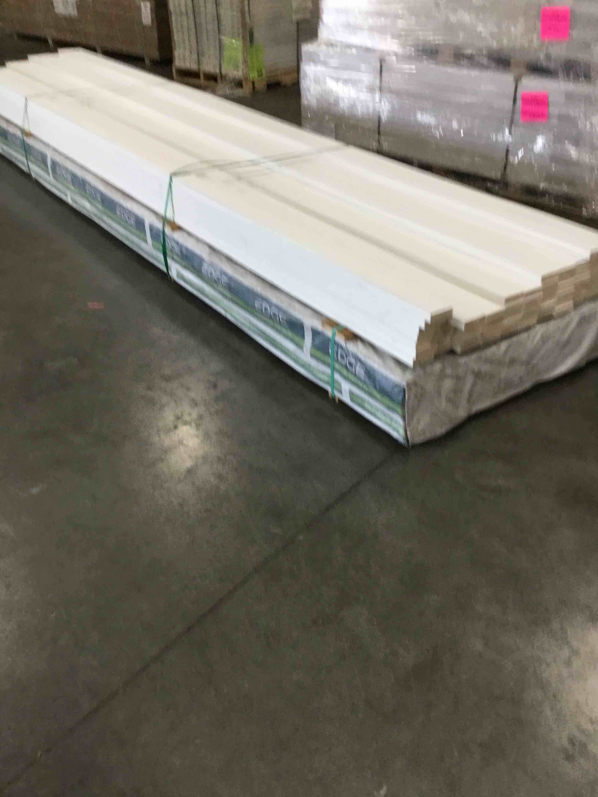 Condition photo showing New/Like New for 4" premium primed white baseboard trim - 160 linear feet - 10 boards!