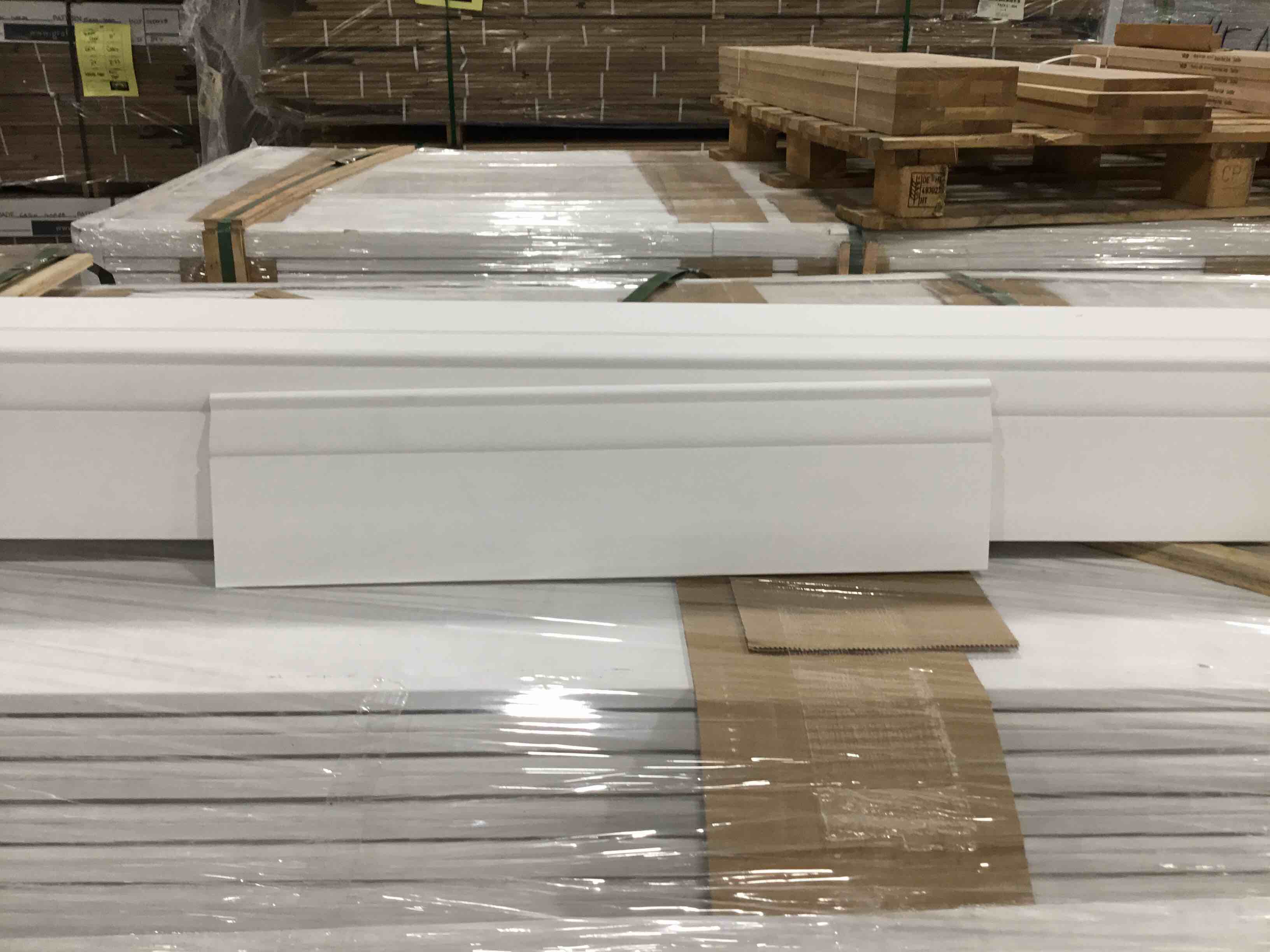 4.25” Solid Primed Baseboard. SATURDAY PICKUP AND DELIVERY AVAILABLE 