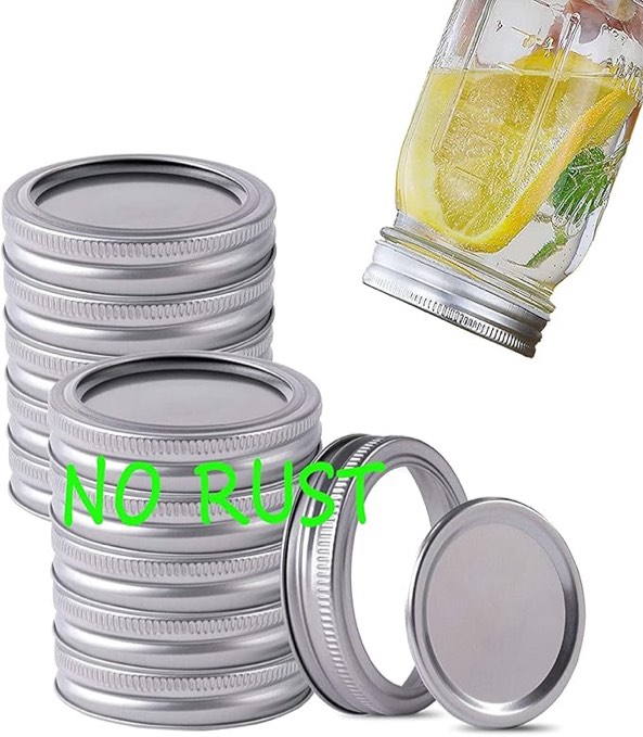 12 Bands & Lids For Preserving Food For Canning Jars w Regular Mouth True Living