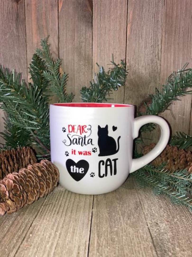 Holiday Style  “ Dear Santa It Was The Cat “ Coffee Mug 3.75" 16oz