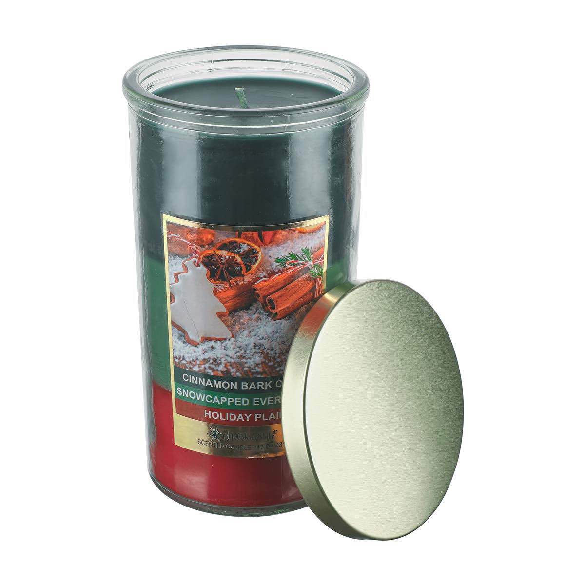 Holiday Style Triple Scent Candle Cinn. Clove/ Evergreen/ Holiday Plaid 17oz.