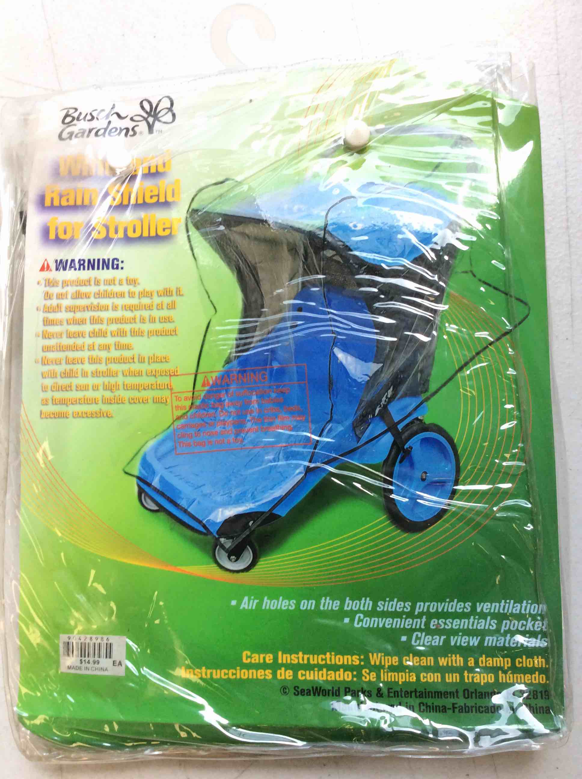 Condition photo showing New/Like New for busch gardens wind and rain shield for stroller 