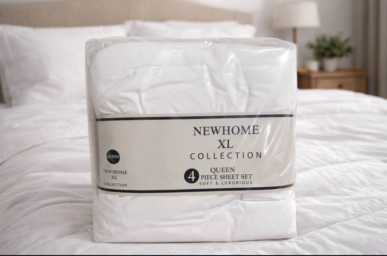 New Home XL Collection 4 Piece Queen Sheet Set white 
