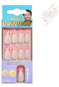 Lottie London x Chaun Legend Stay Press'd Press on Nail Set in Chaunbre Sunset, Nude & Swirl Tips, 30 False Nails