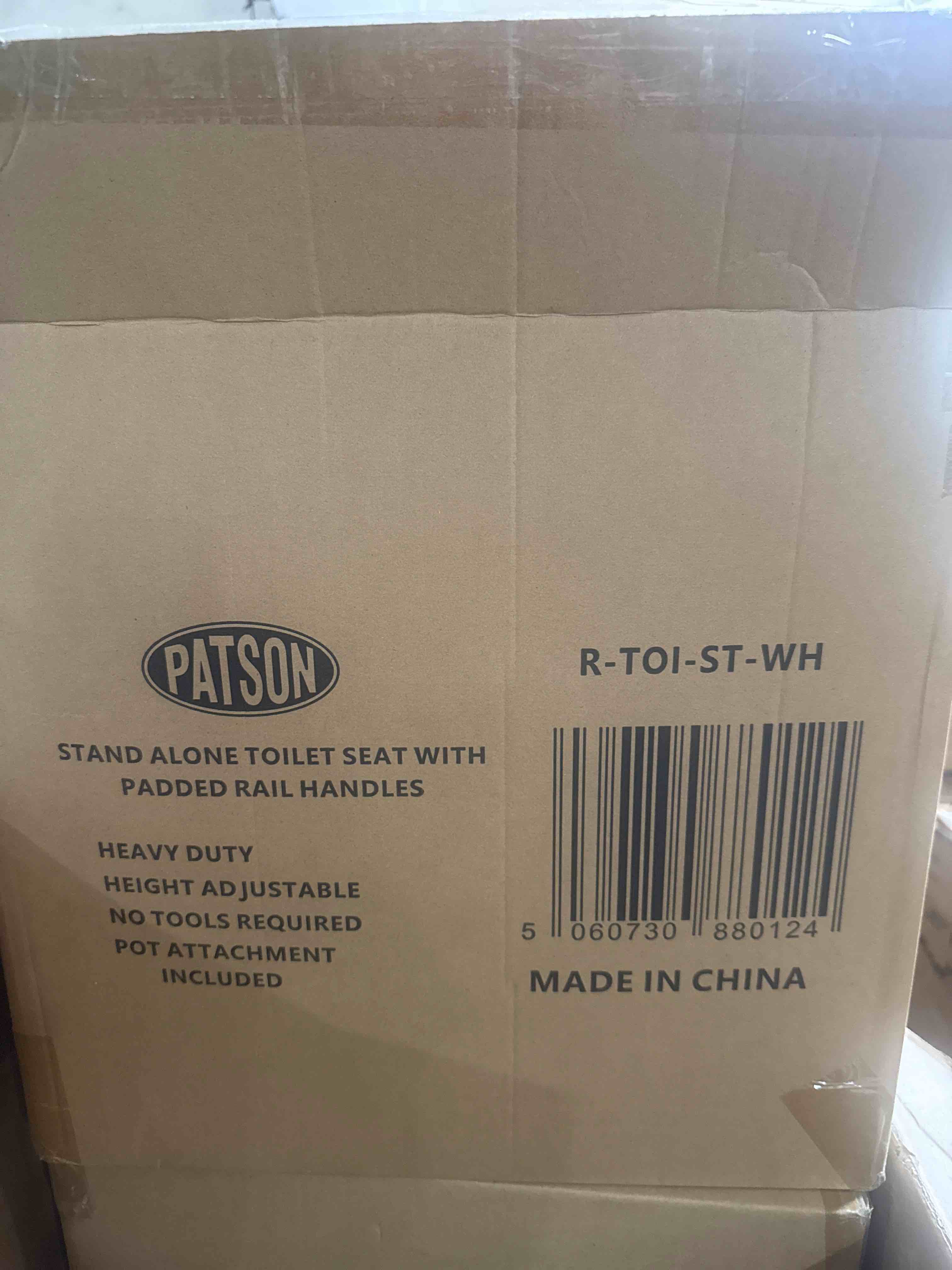 Condition photo showing Brand New for patson stand alone toilet seat with padded rail handles