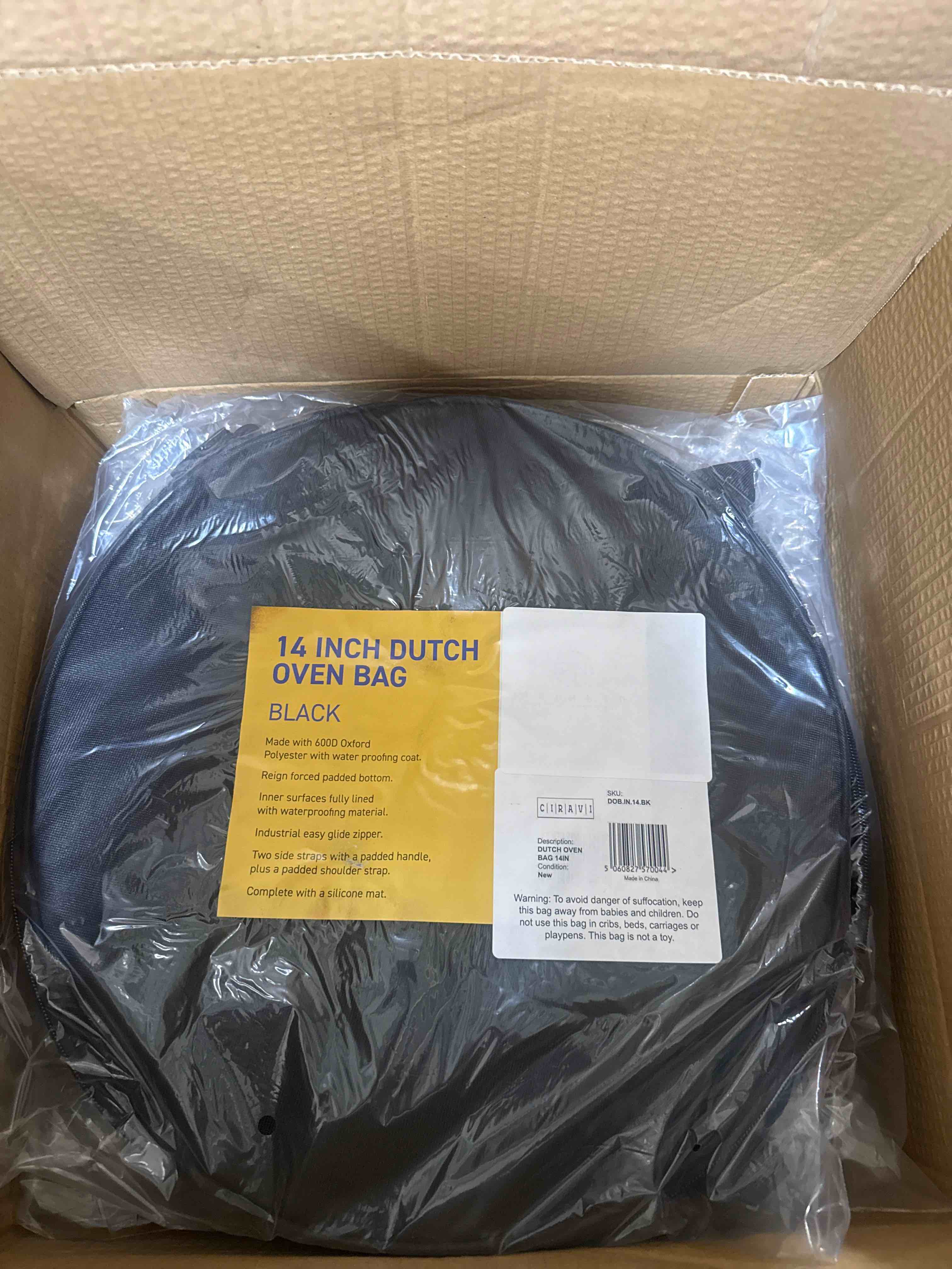 Condition photo showing Brand New for 14 inch dutch oven bag