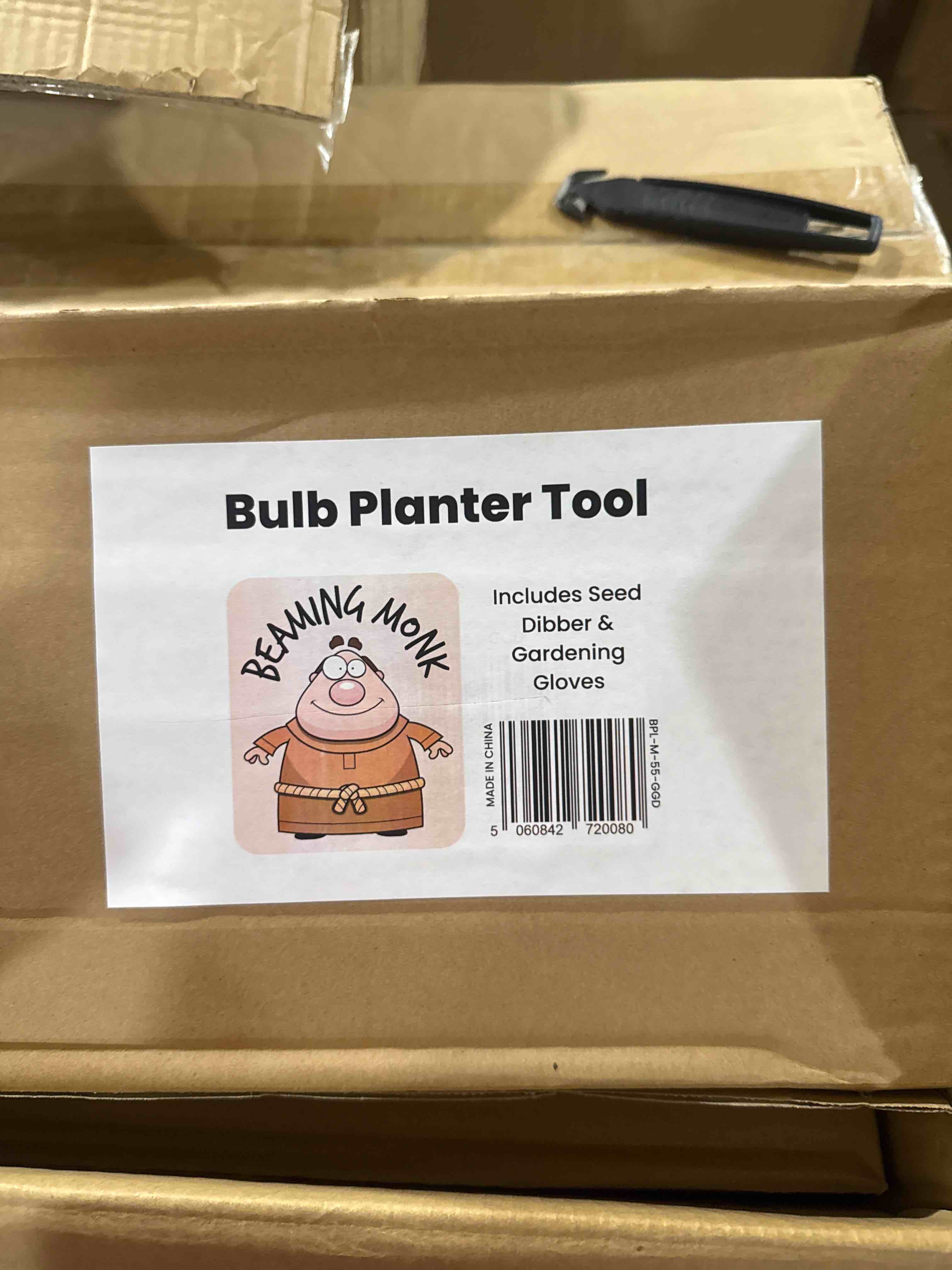 Condition photo showing Brand New for beaming monk bulb planter tool include seed and dibber and gardening gloves