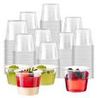 Pack of 150 Stackables Plastic Portion Cups With Lids 5.5oz 