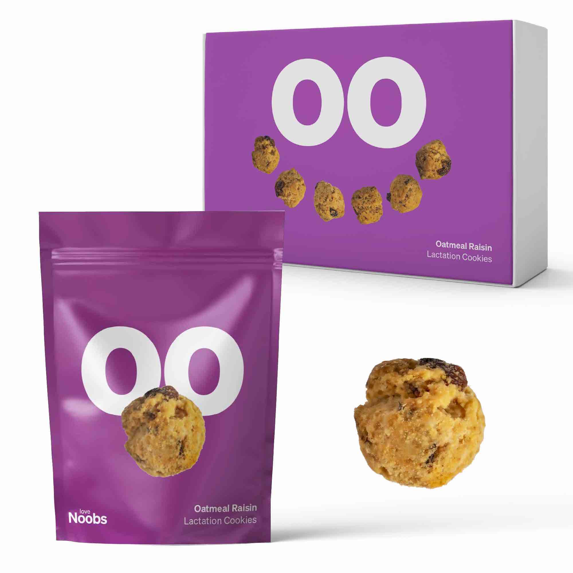 Love Noobs Lactation Cookies, 6 Packs, Lactation Snack for Milk Supply, Breast Feeding Essentials, Breastfeeding Snacks, Oatmeal Raisin (BB 8/25/25) 