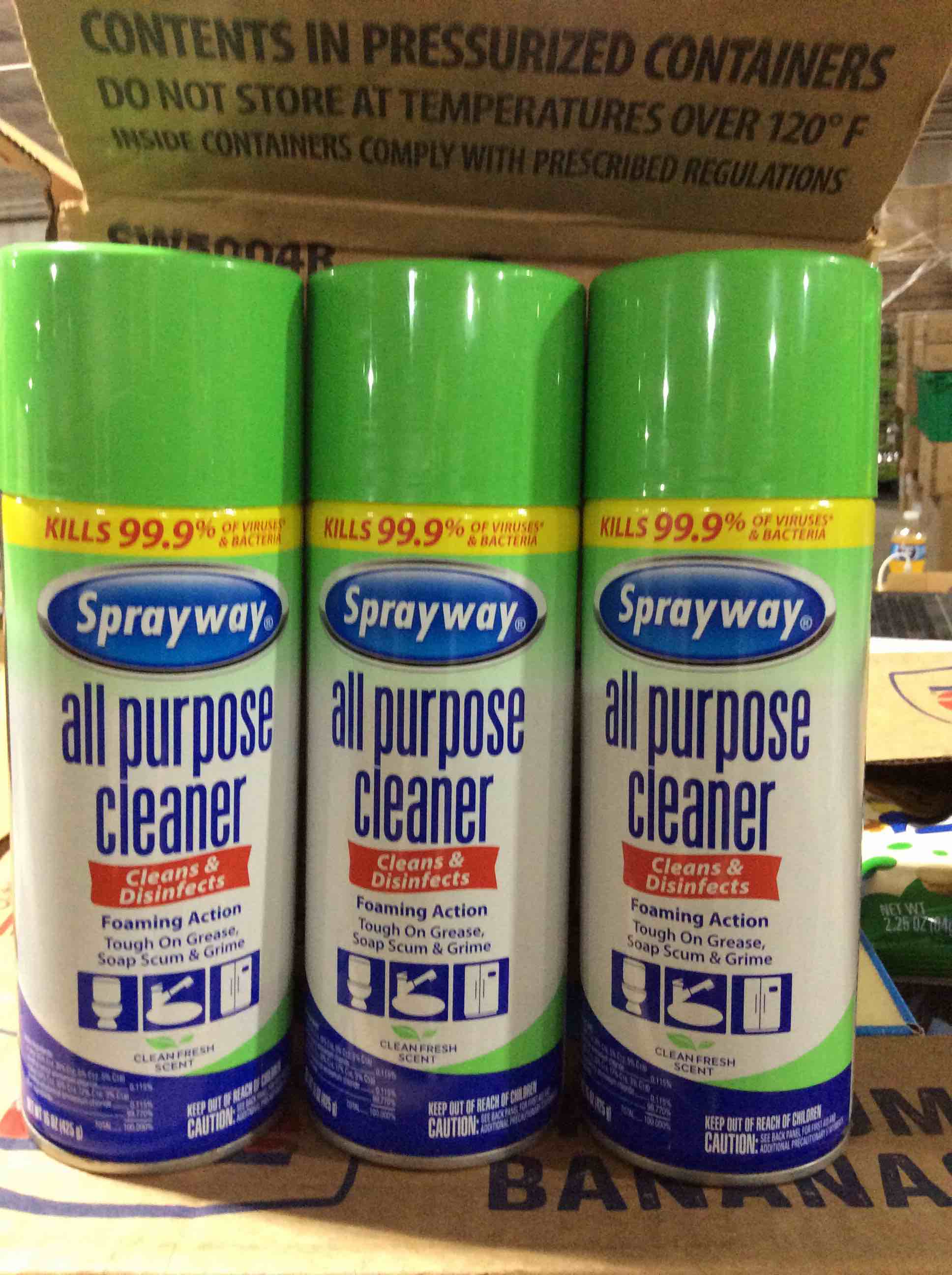 CASE OF 6! Sprayway All Purpose Cleaner Foaming Action 15 oz  Various