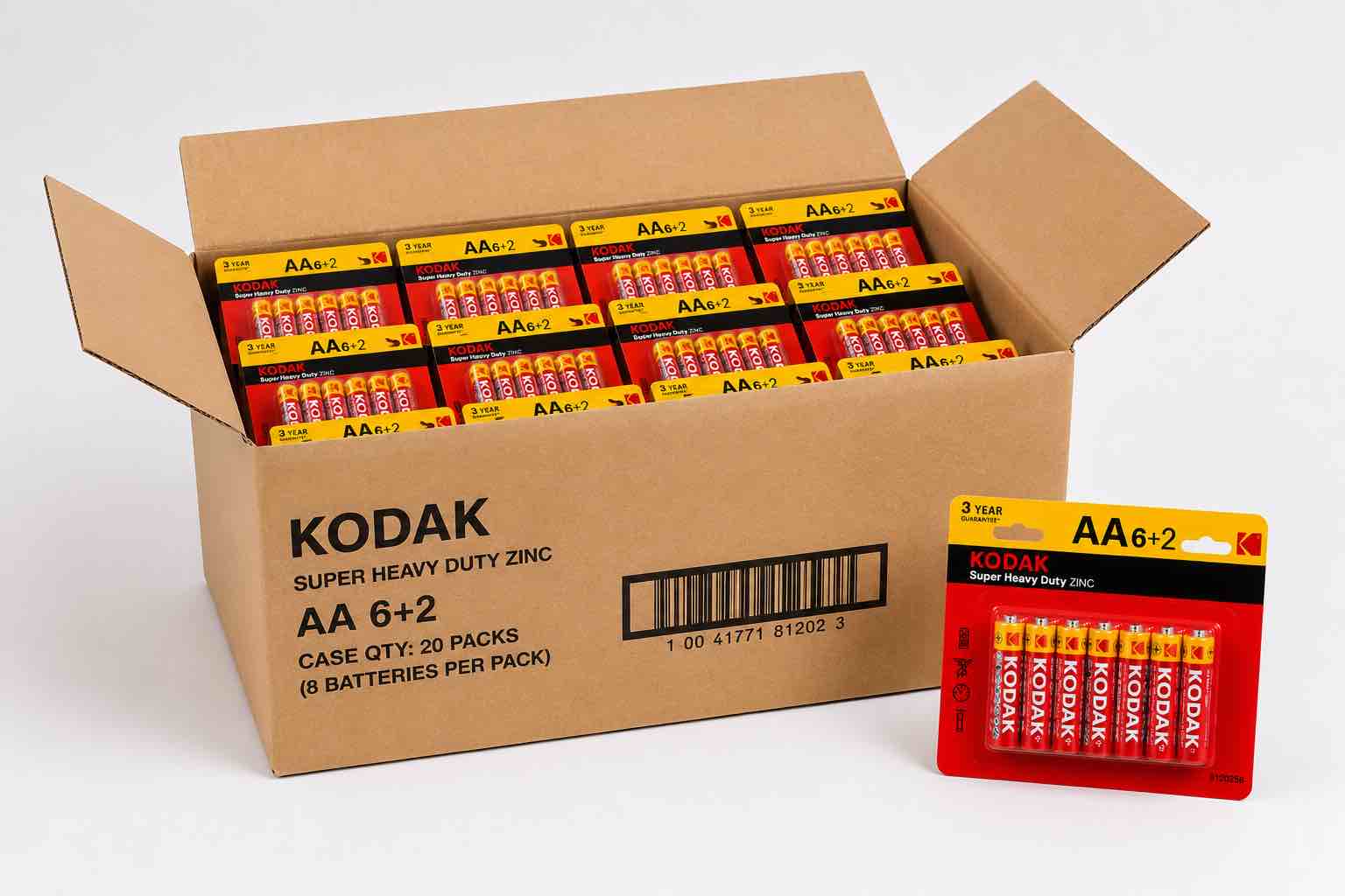 Kodak AA (8 Count) Super Heavy Duty Zinc Batteries - 01/2025