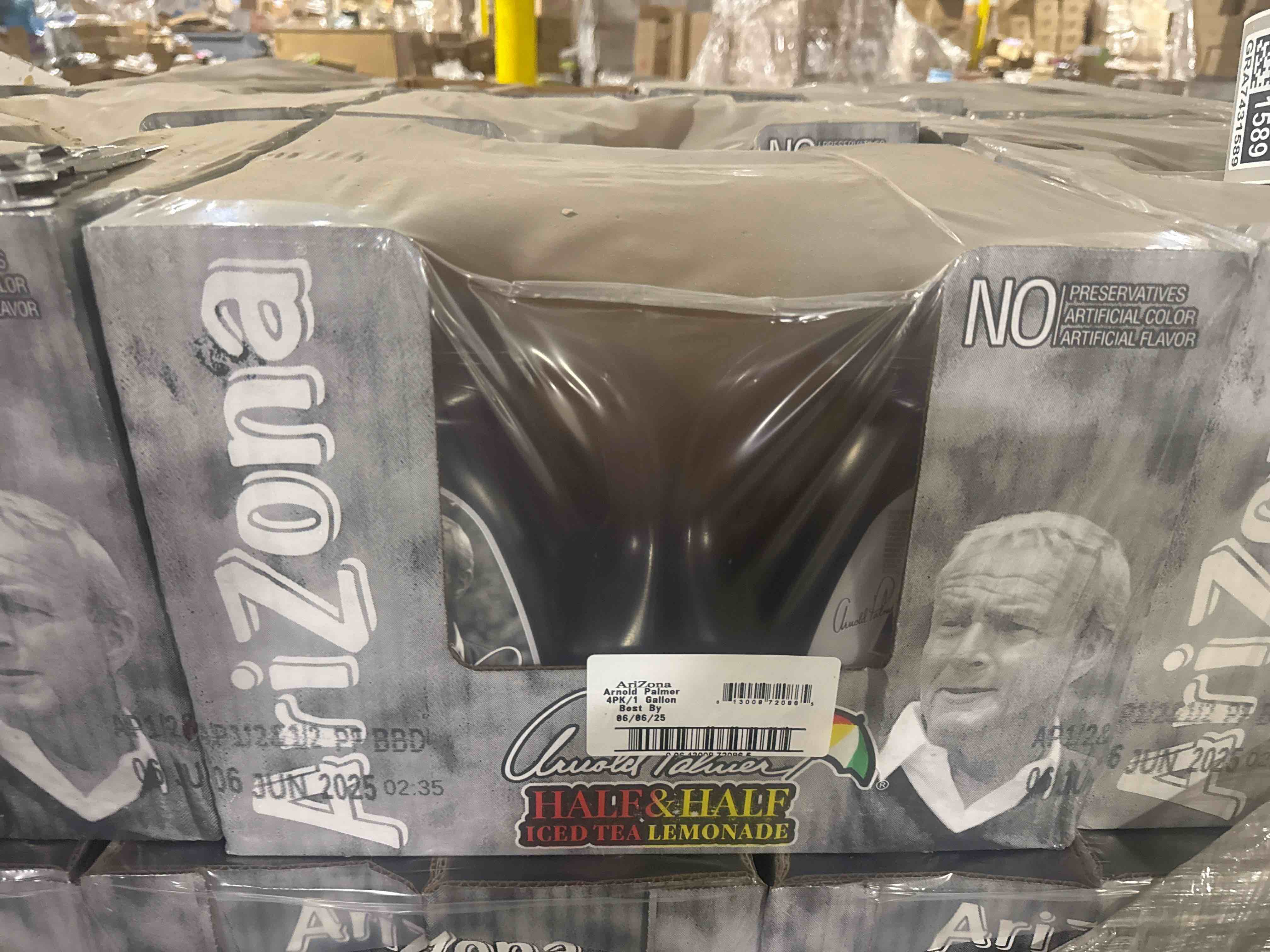Condition photo showing New/Like New for 4 pack- arizona arnold palmer half & half iced tea lemonade 1gallon bb 6/06/25
