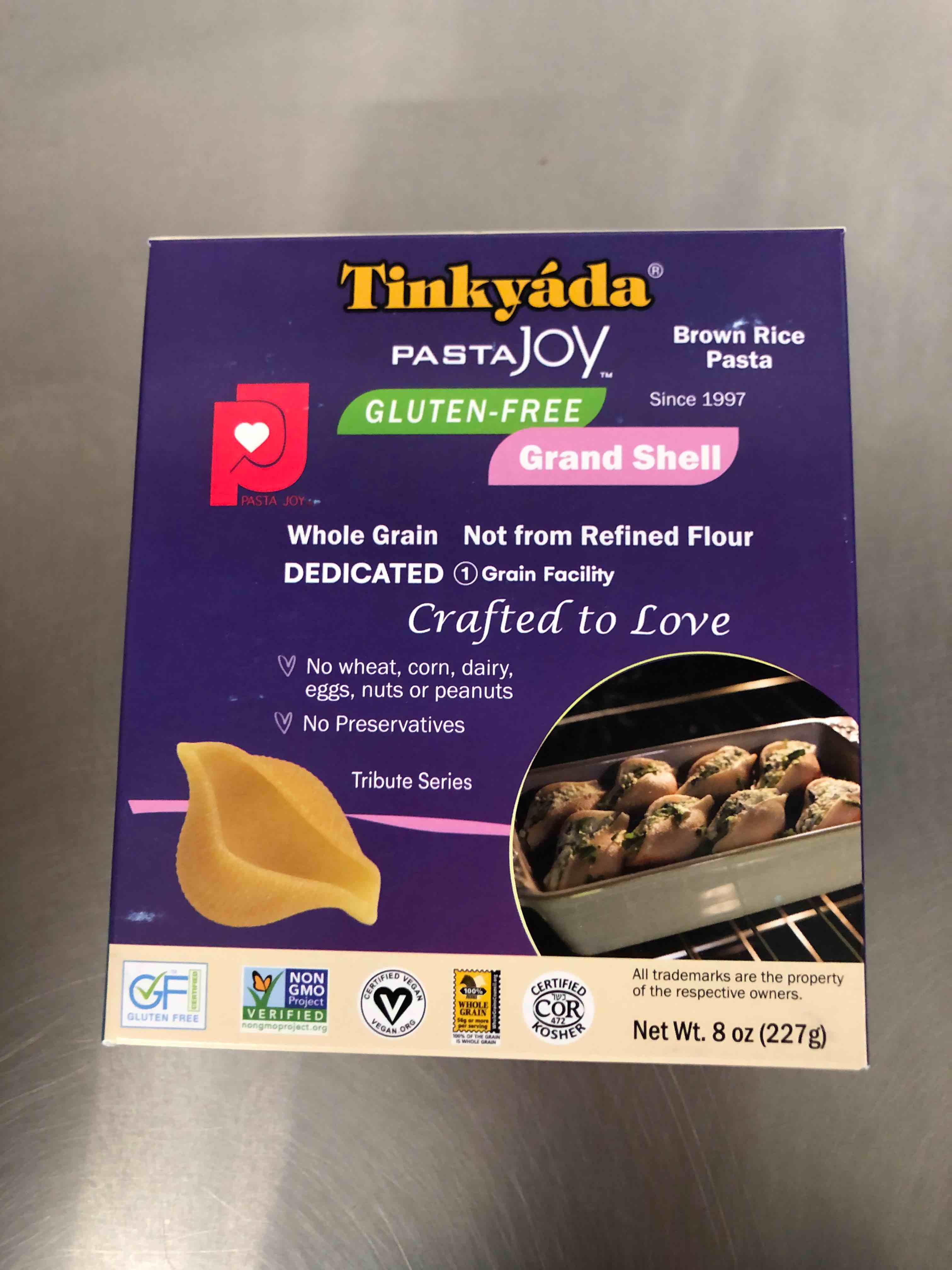 Tinkyada Brown Rice Pasta Grand Shell, 8 Ounce