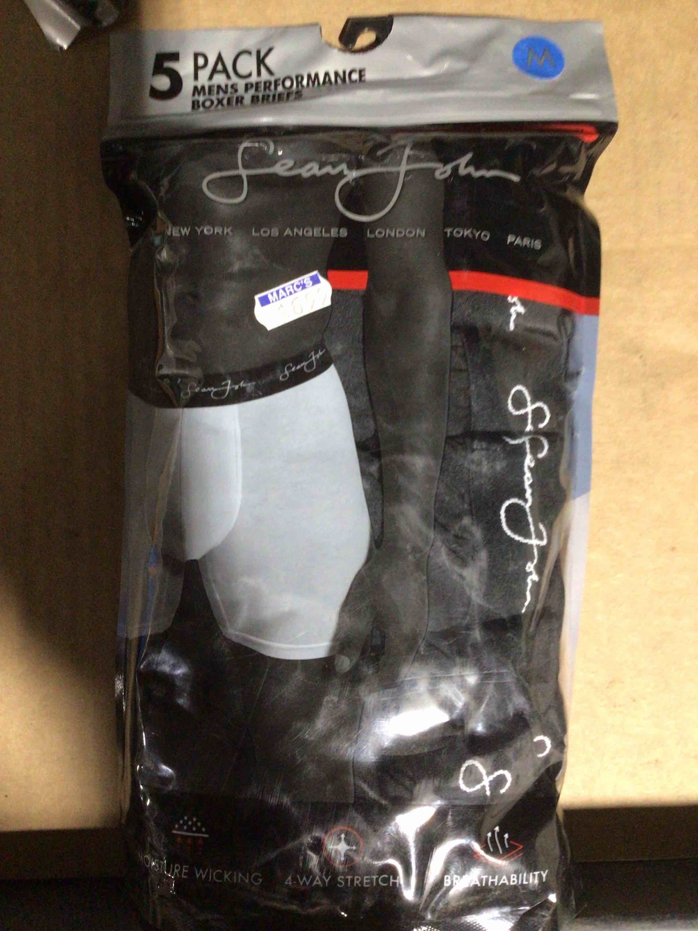 Seam John 5 Pack Men’s Performance Boxer Briefs